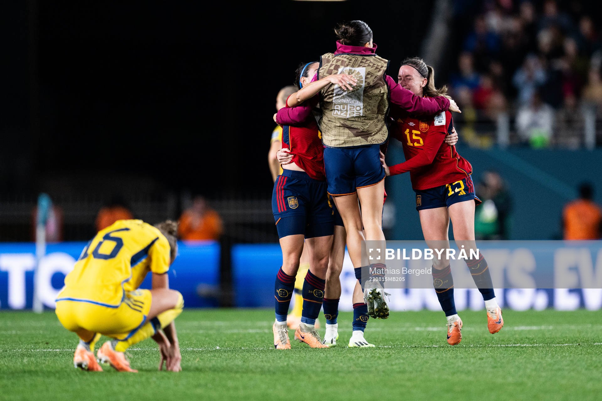 Eva Navarro of Spain celebrates with team mates and Filippa