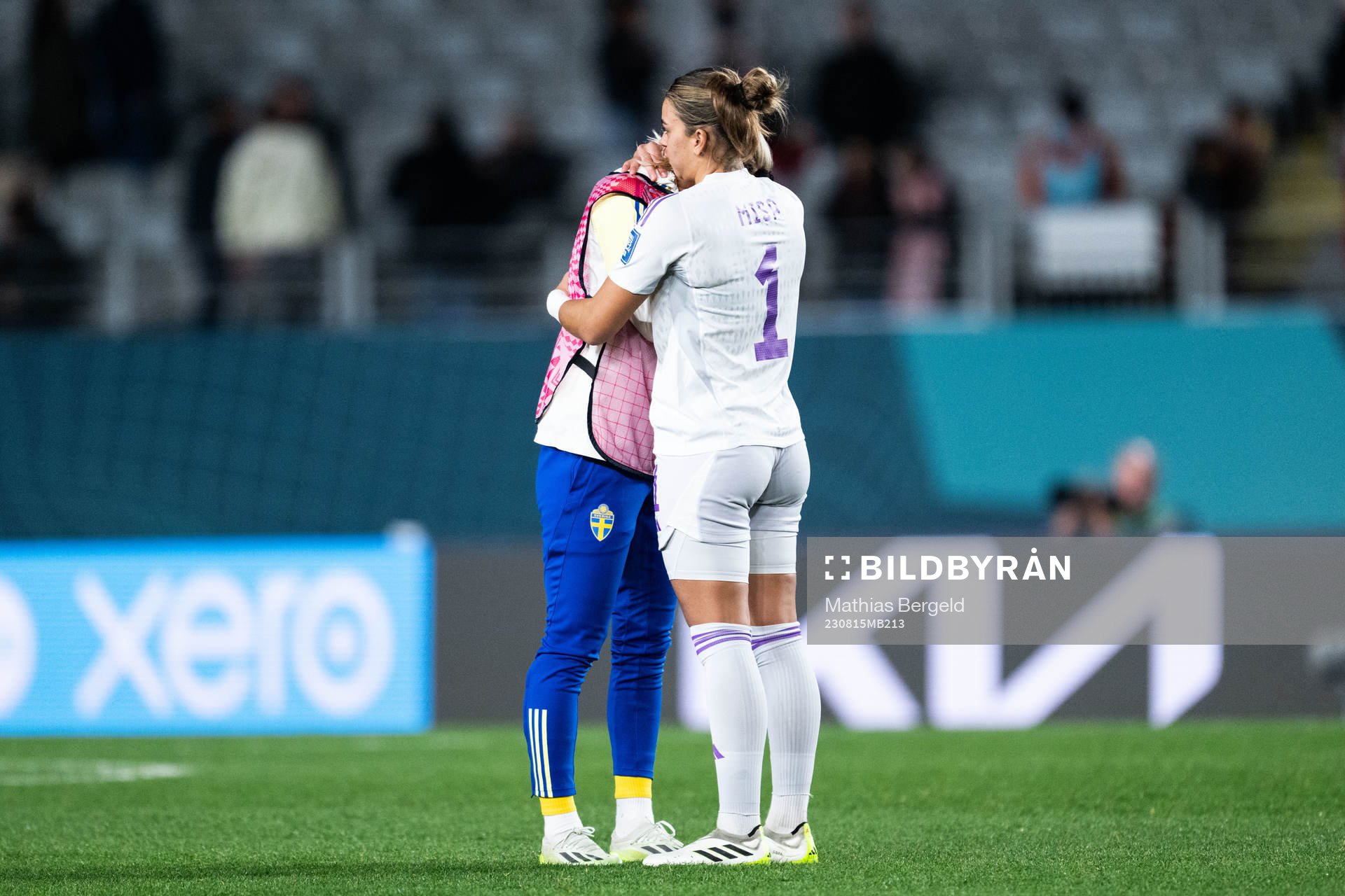 Sofia Jakobsson of Sweden looks dejected and is consoled by