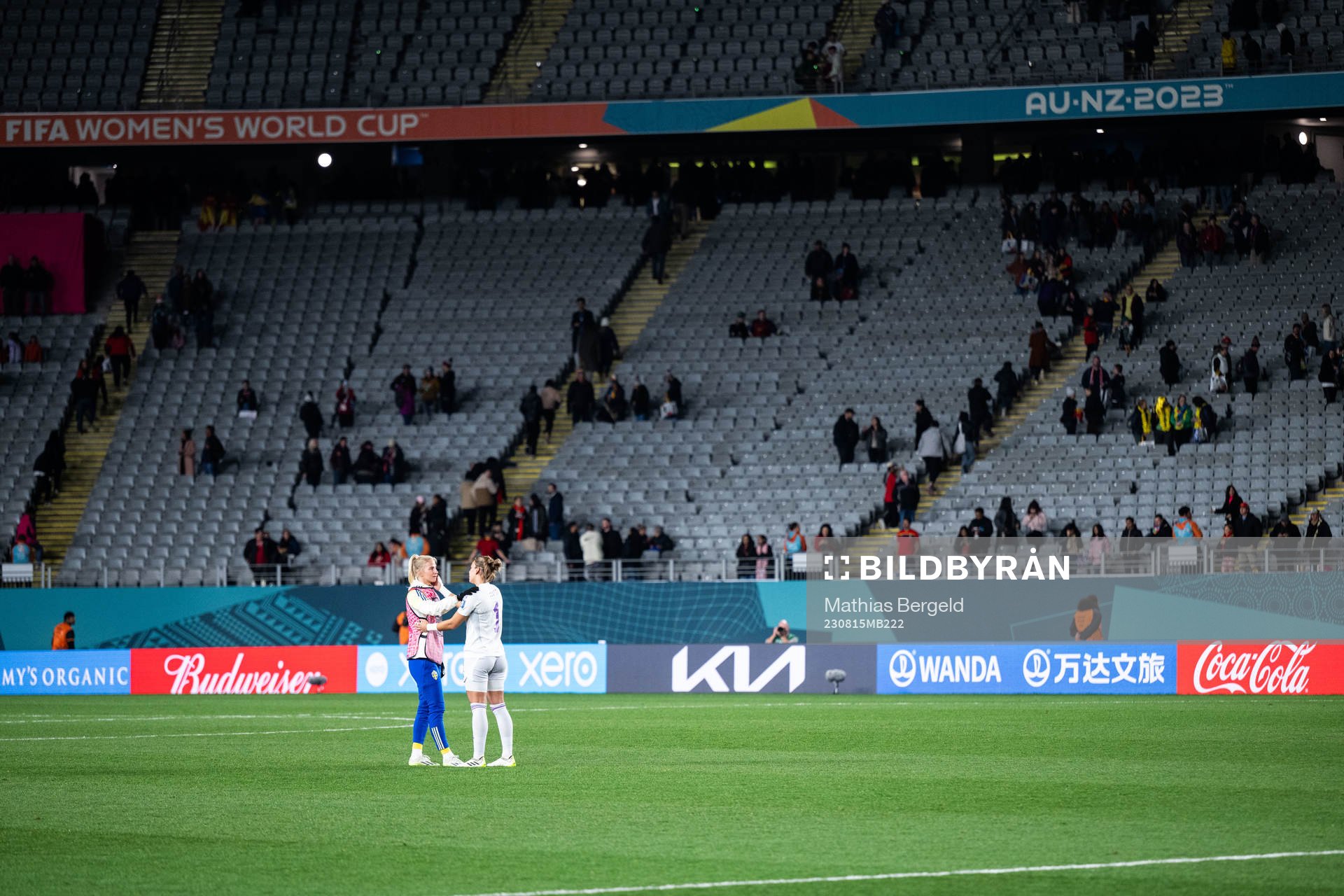 Sofia Jakobsson of Sweden is consoled by goalkeeper Misa