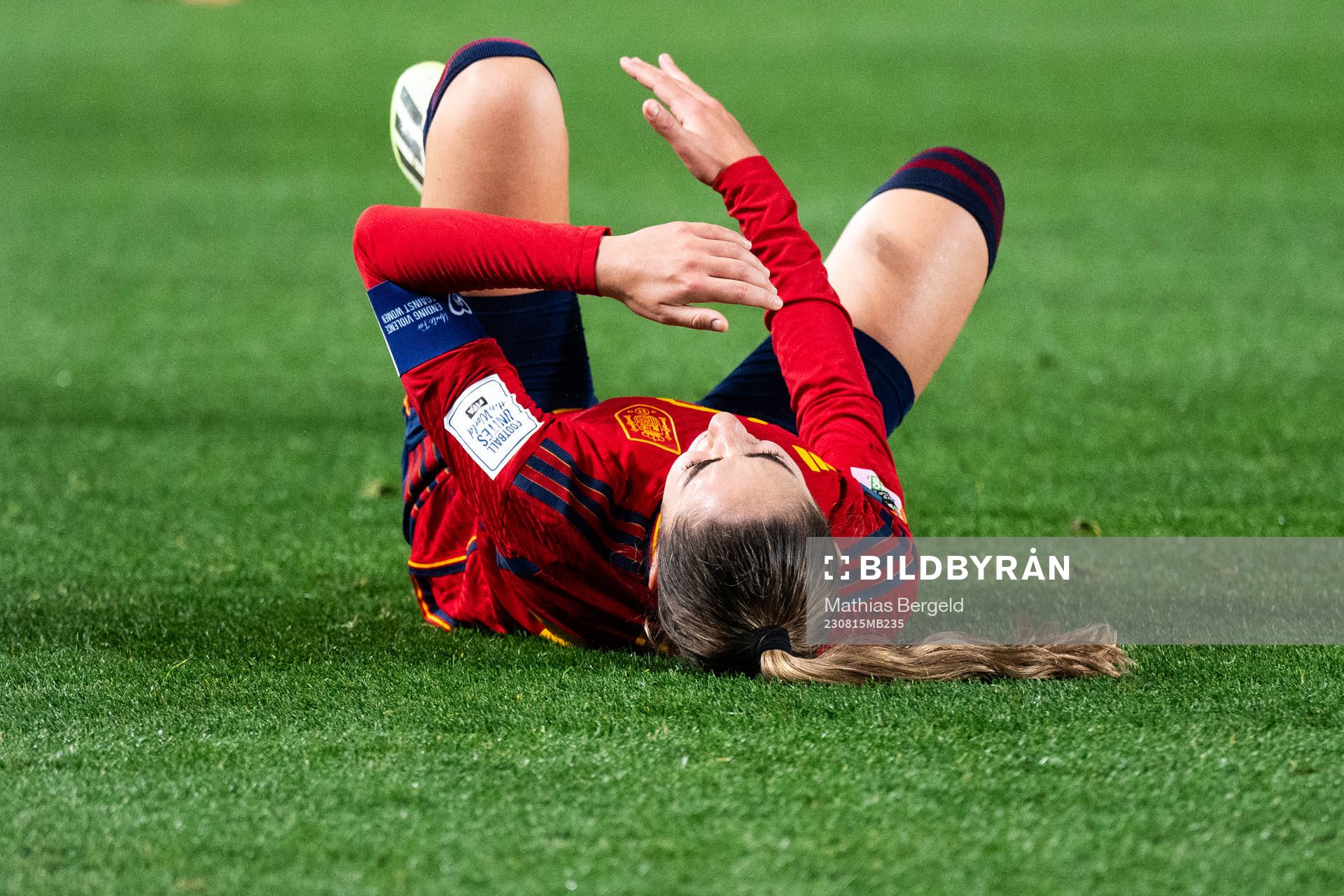 Olga Carmona of Spain in pain