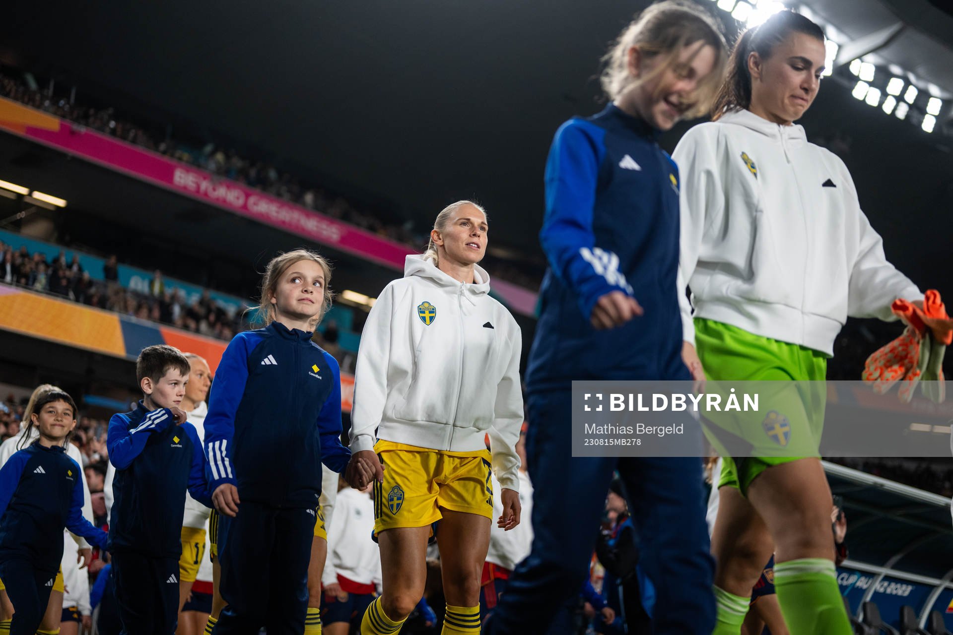 Jonna Andersson and goalkeeper Zecira Musovic of Sweden
