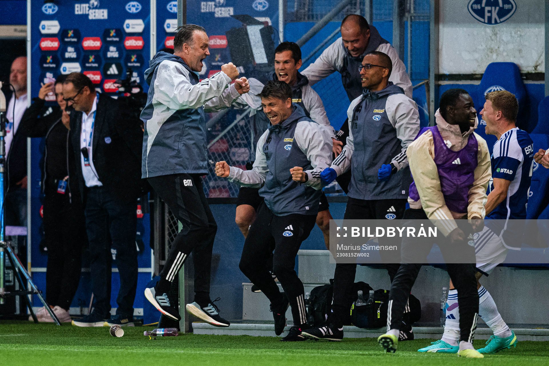 Erling Moe, head coach of Molde, celebrates at the final