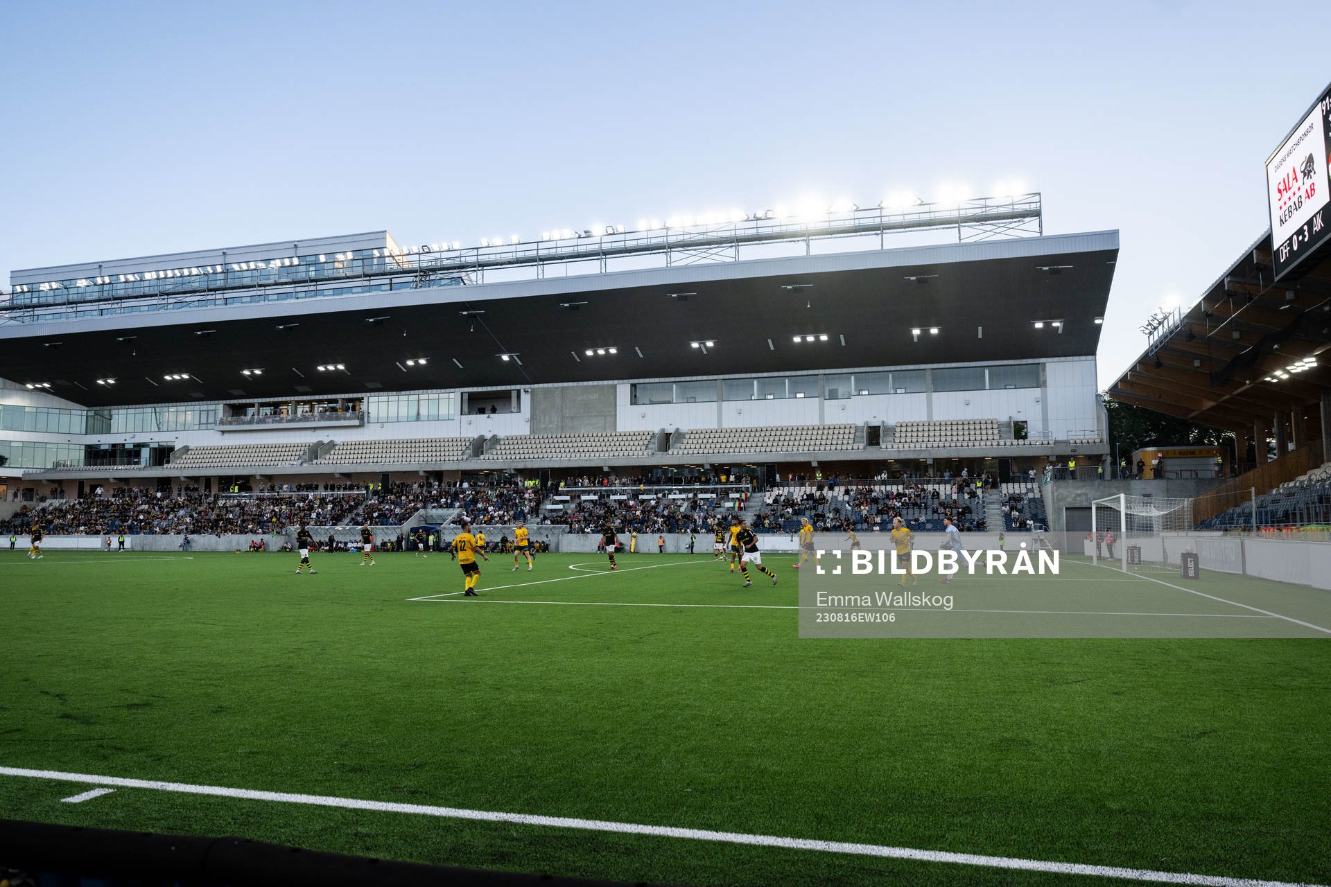 Generell vy över Studenternas IP under fotbollsmatchen i Svenska Cupen mellan Dalkurd och AIK den 16 augusti 2023 i Uppsala. 