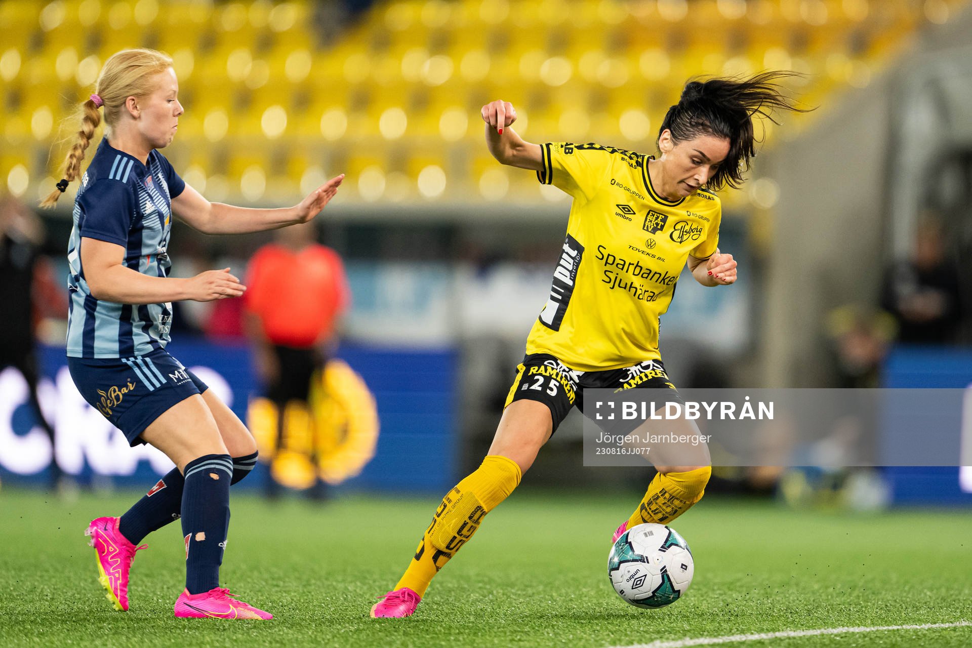Elfsborgs Izabella Bergström under fotbollsmatchen i Svenska Cupen omgång 1-3 mellan Elfsborg och Husqvarna den 16 augusti 2023 i Borås.
