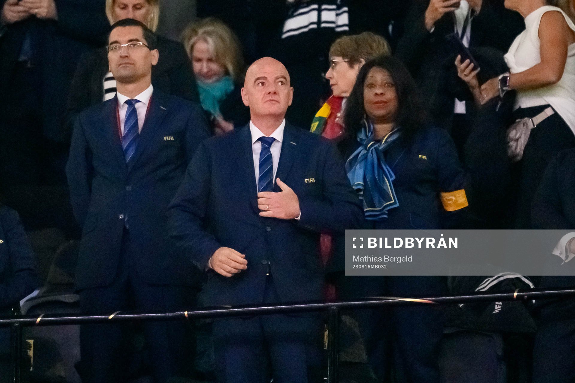 FIFA president Gianni Infantino is pictured in the stands