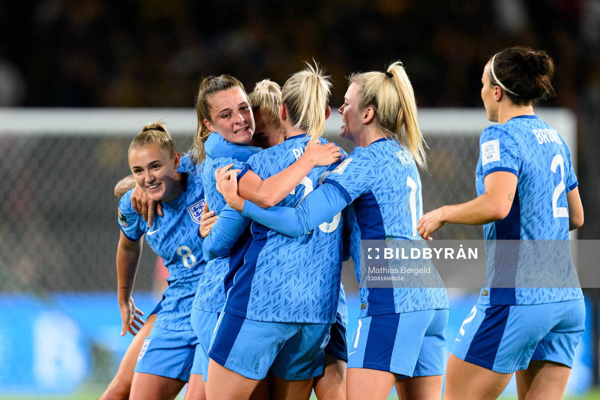 Ella Toone of England celebrates after 0-1 during the FIFA Women's World Cup semifinal between Australia and England on August 16, 2023 in Sydney.