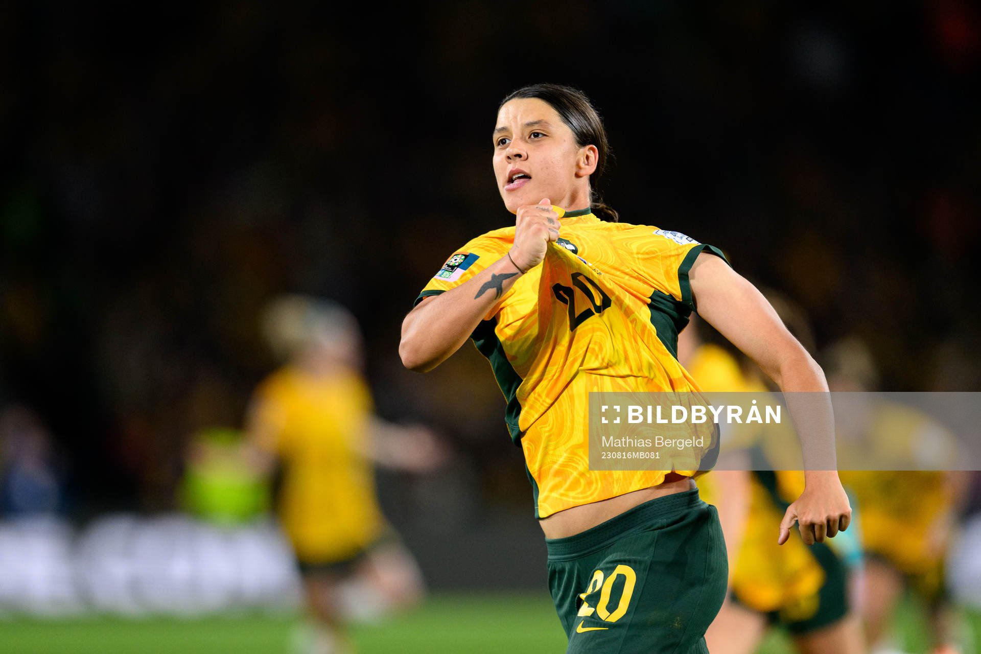 Sam Kerr of Australia celebrates