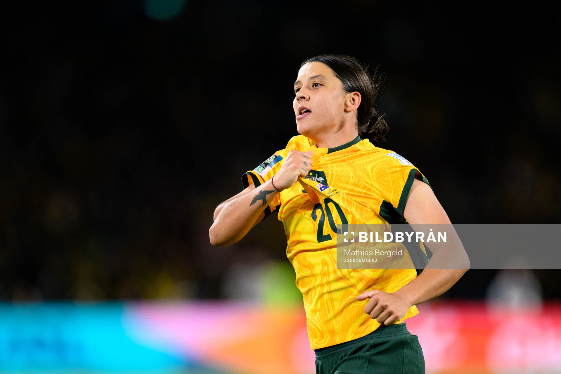Sam Kerr of Australia celebrates