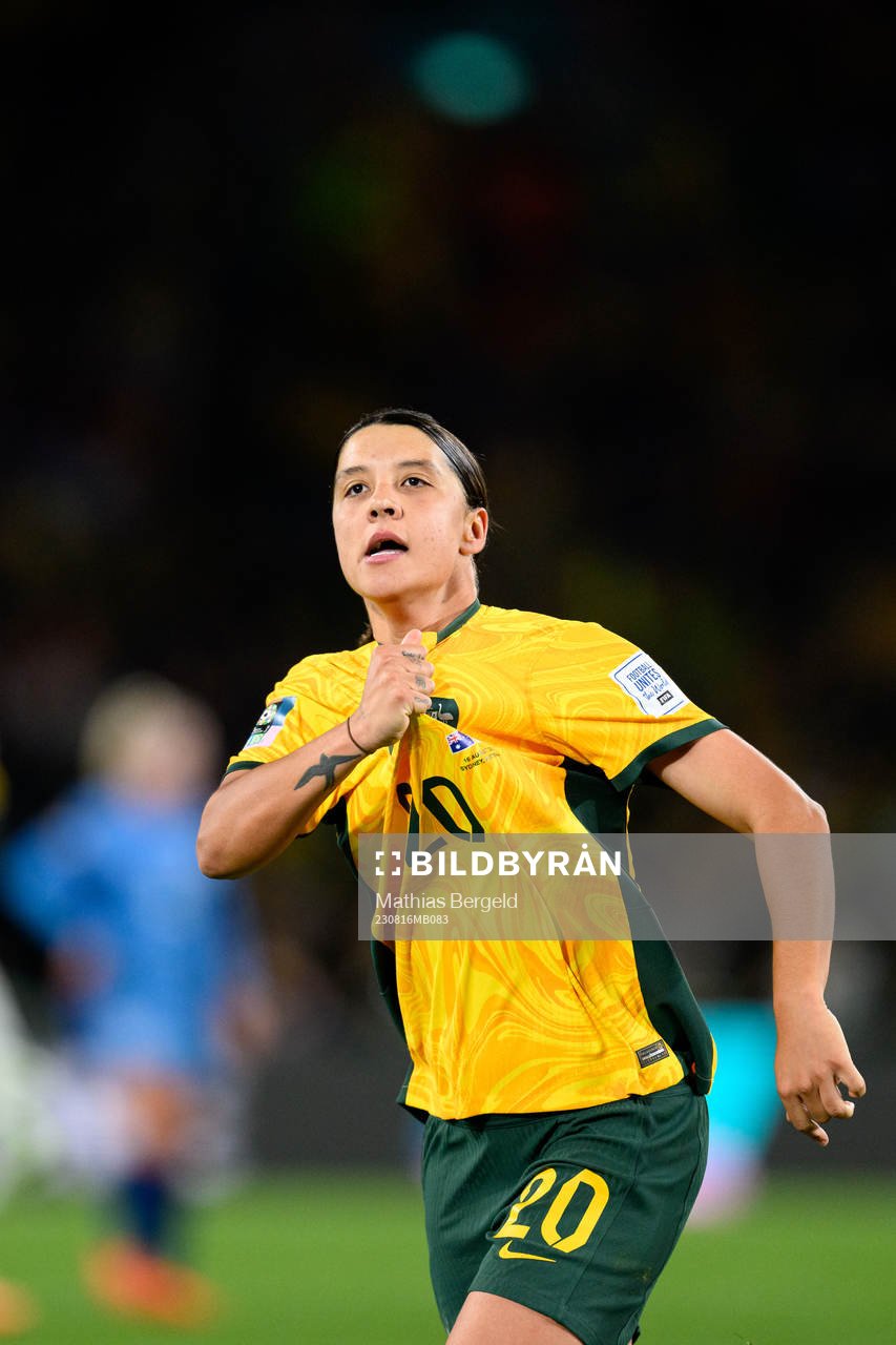 Sam Kerr of Australia celebrates