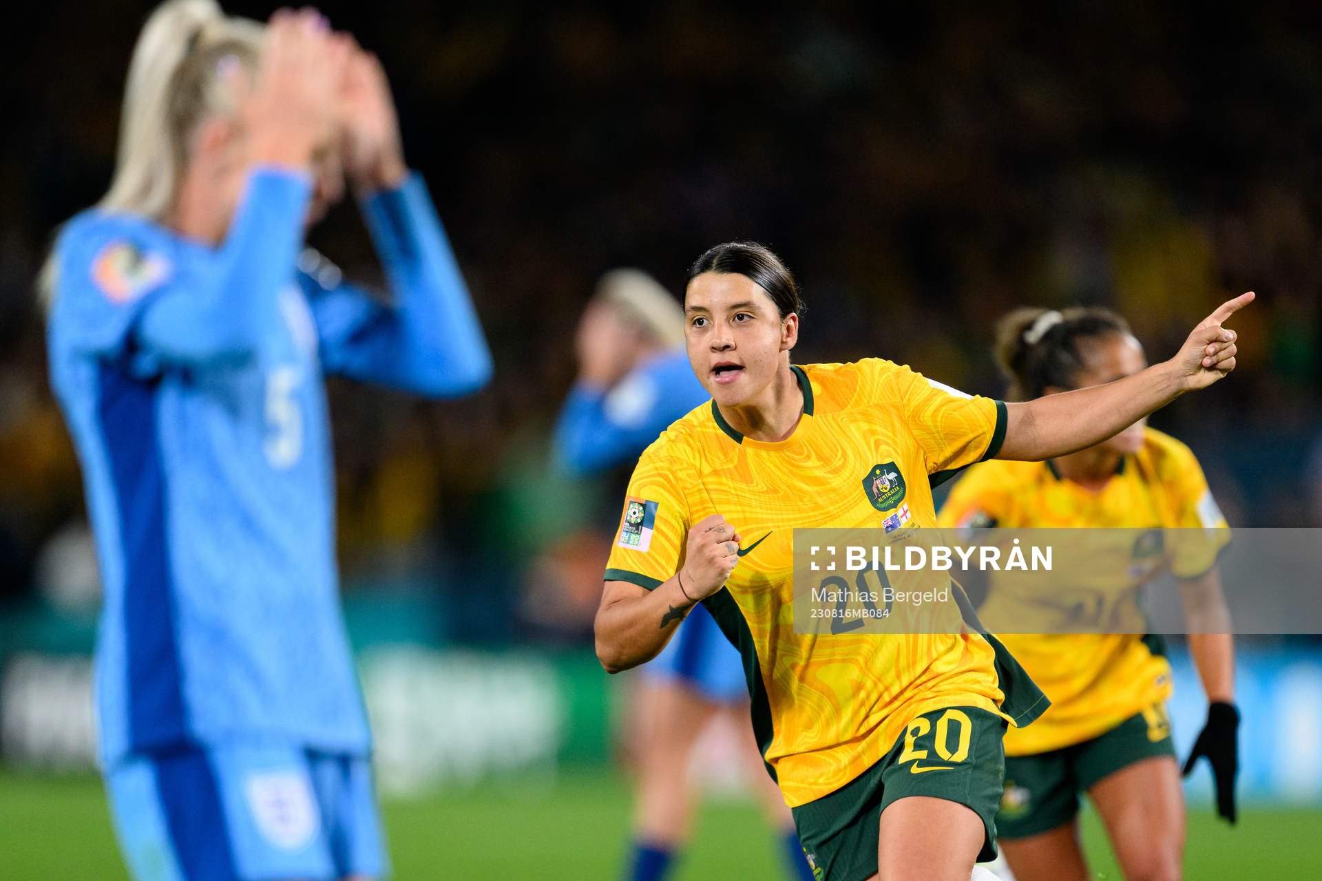 Sam Kerr of Australia celebrates