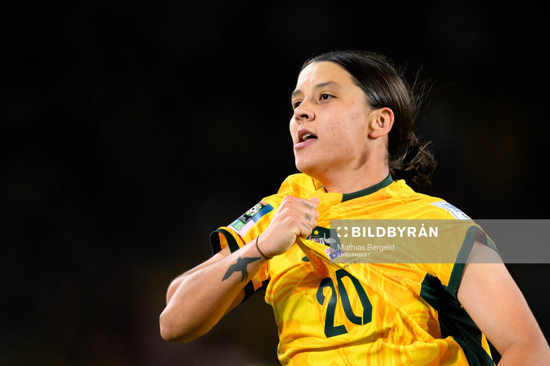 Sam Kerr of Australia celebrates