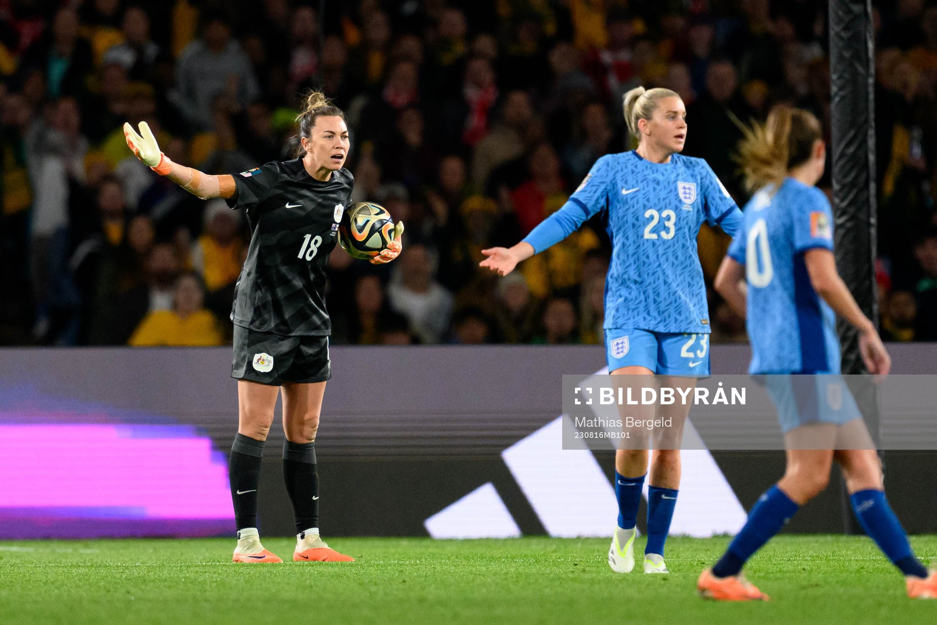 goalkeeper Mackenzie Arnold of Australia reacts