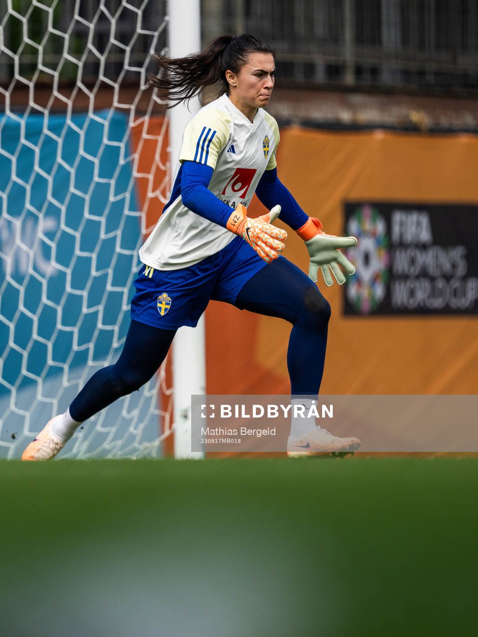Goalkeeper Zecira Musovic of the Swedish women's national
