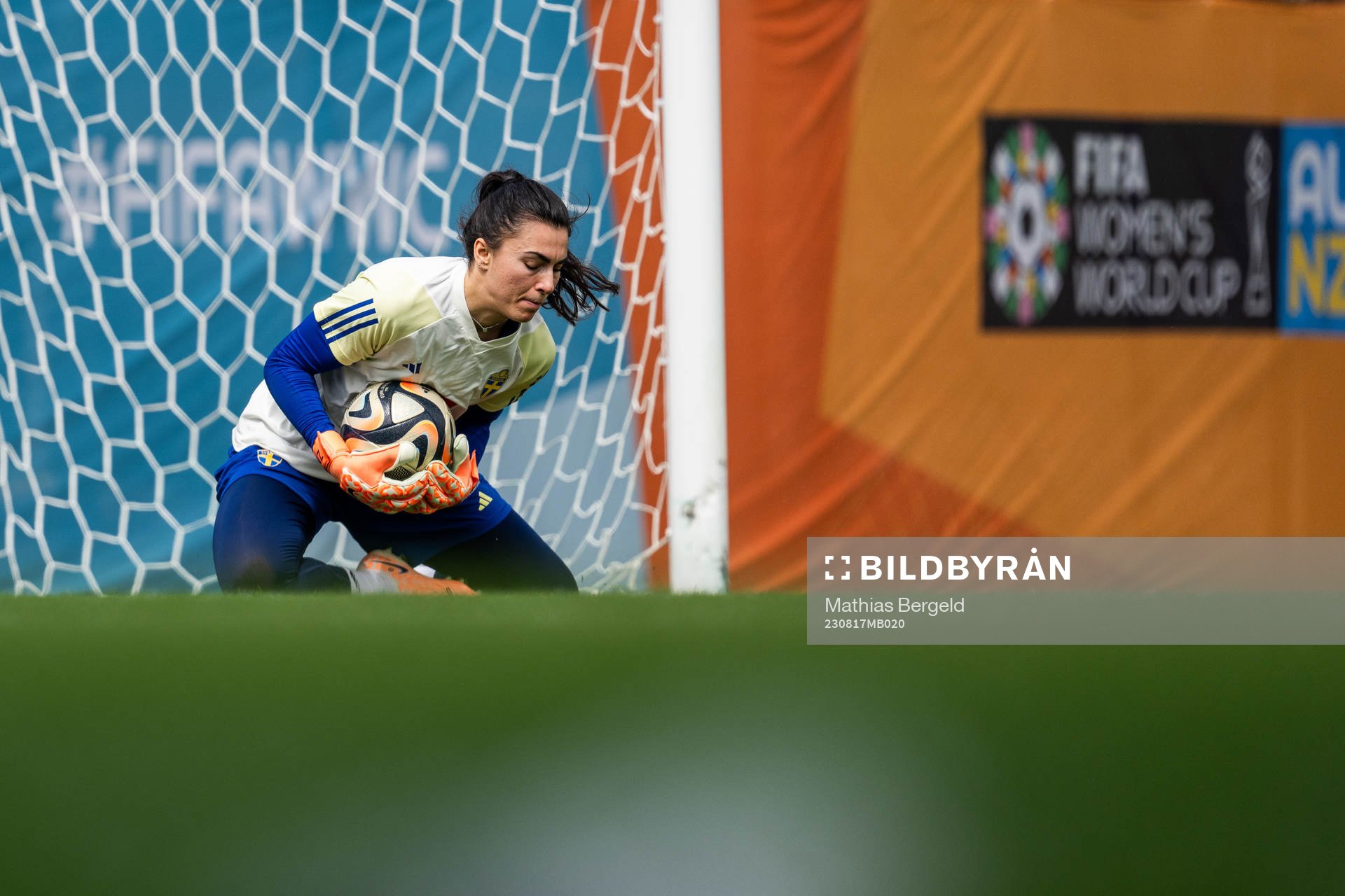 Goalkeeper Zecira Musovic of the Swedish women's national