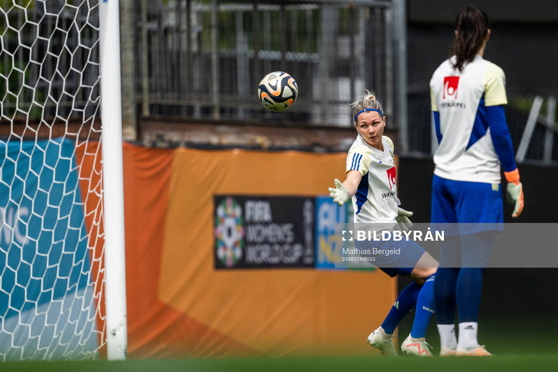 Goalkeeper Jennifer Falk of the Swedish women's national