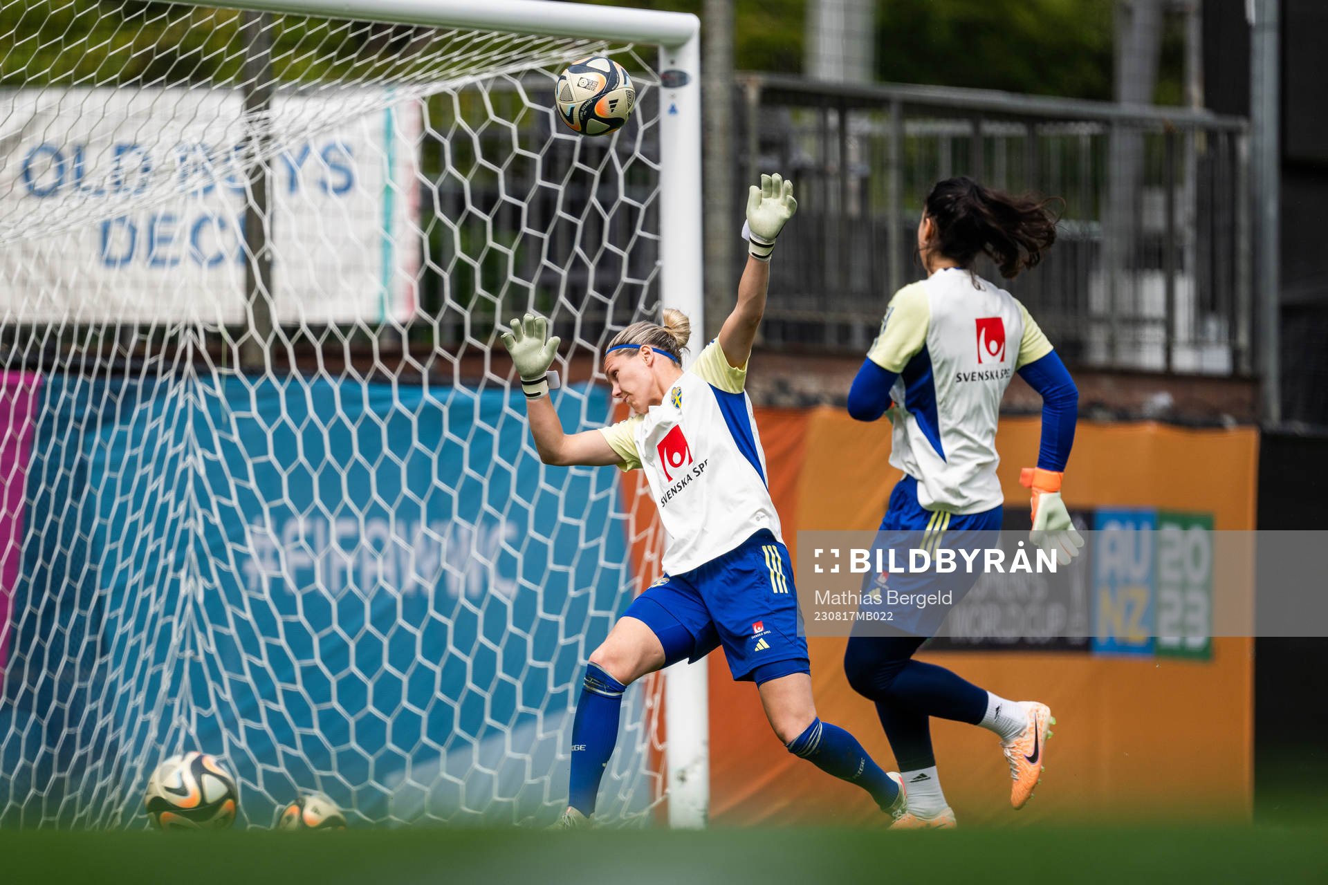 Goalkeeper Jennifer Falk of the Swedish women's national