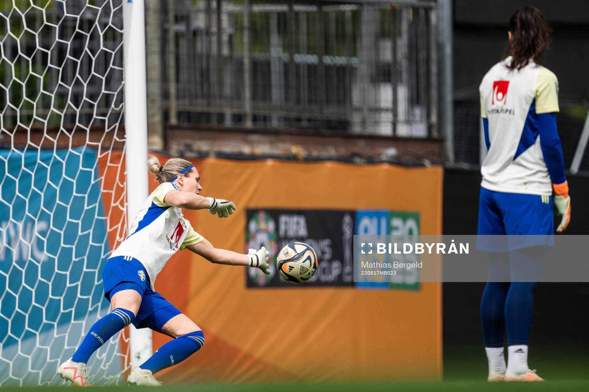 Goalkeeper Jennifer Falk of the Swedish women's national
