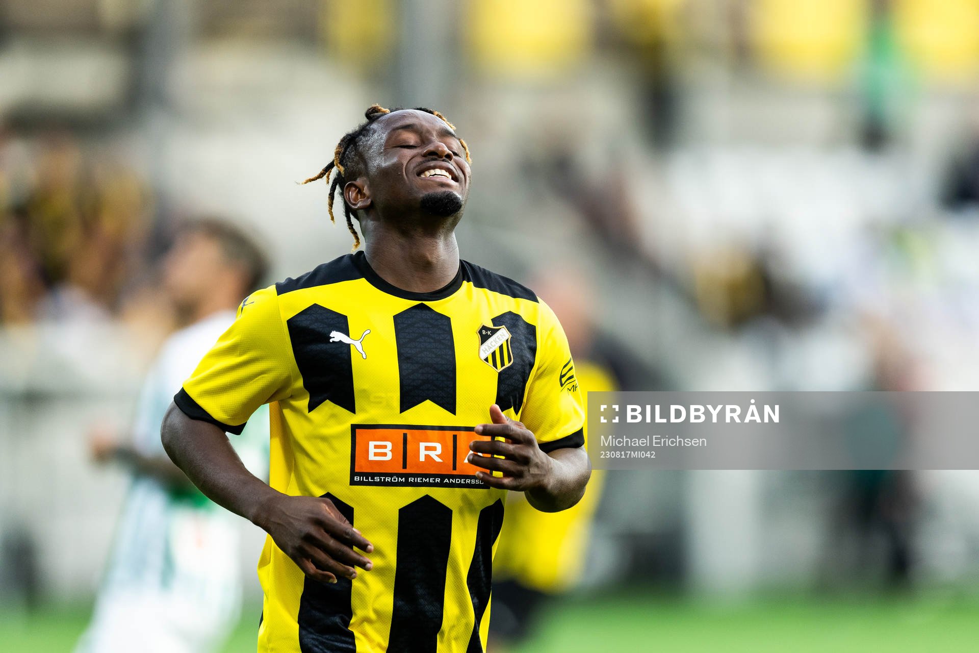 Ibrahim Sadiq of Häcken looks dejected
