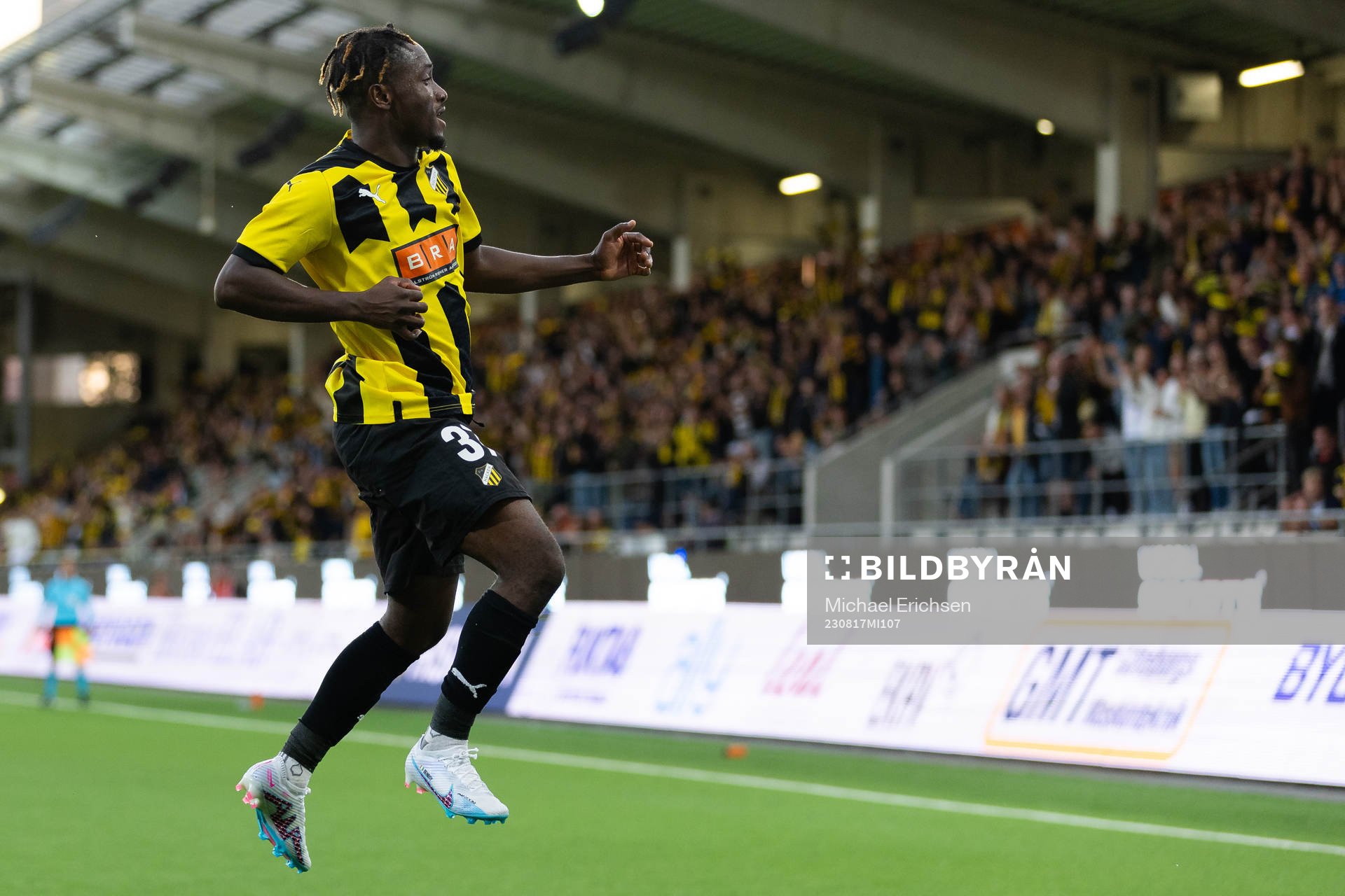 Ibrahim Sadiq of Häcken celebrates scoring 4-0 from the