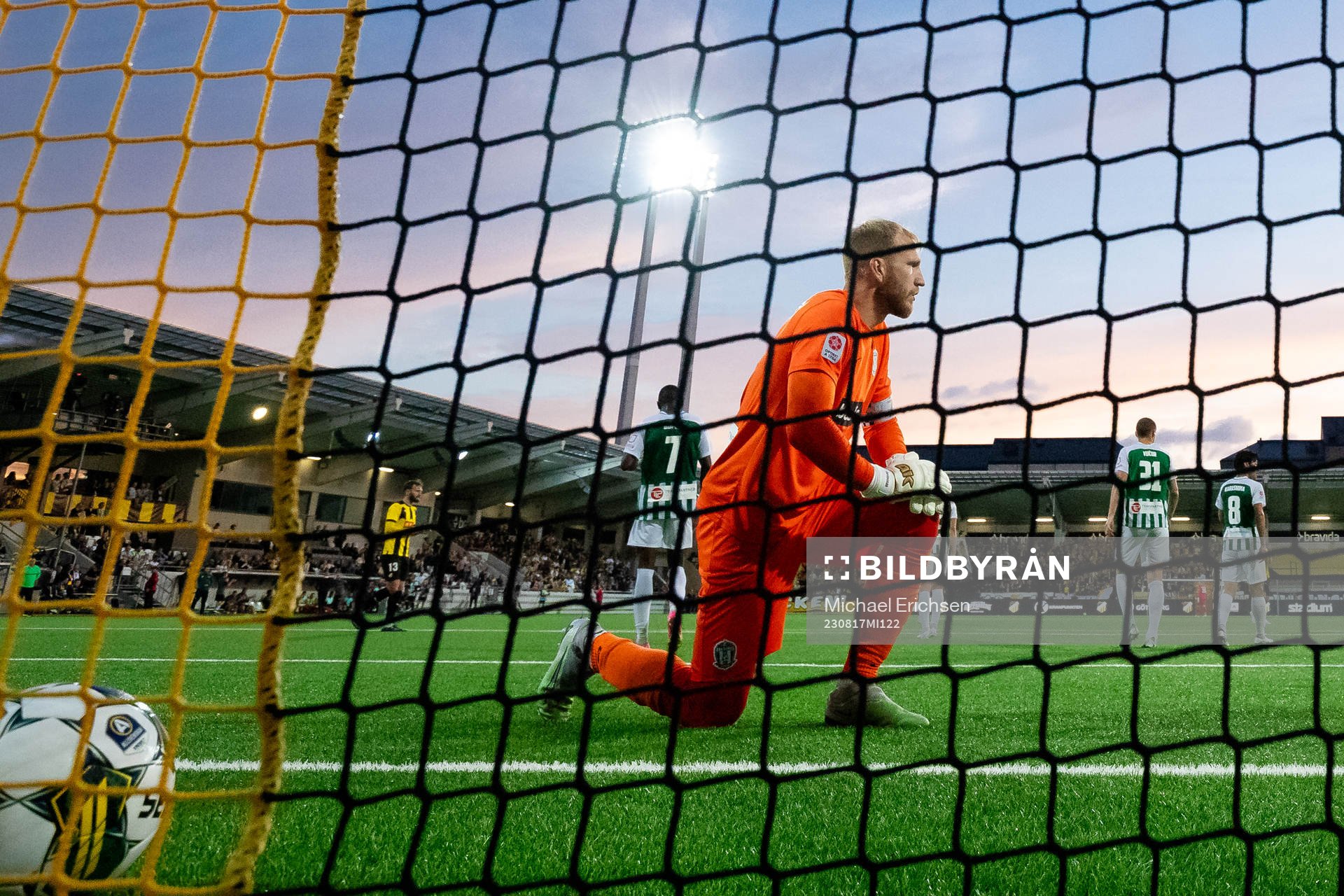 Goalkeeper Edvinas Gertmonas of Zalgiris Vilnius looks