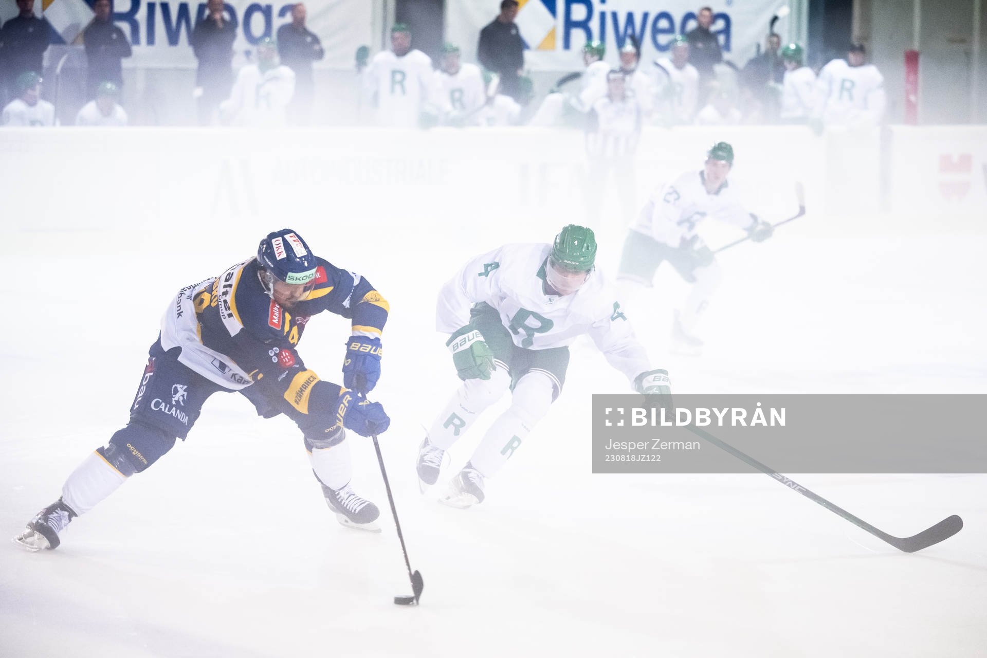 Matej Stransky of Davos and Johannes Johannesen of Rögle