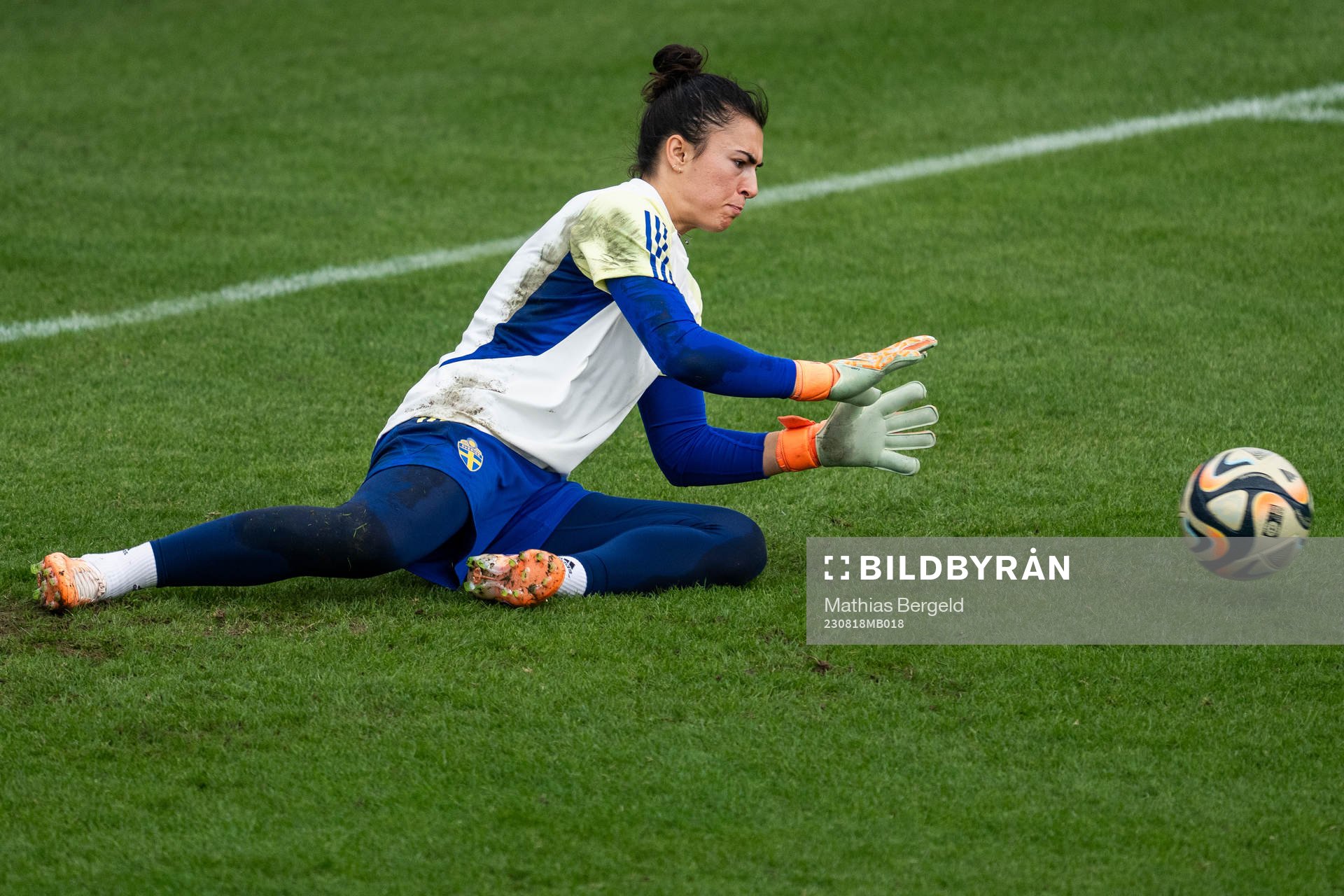 Goalkeeper Zecira Musovic of the Swedish women's national