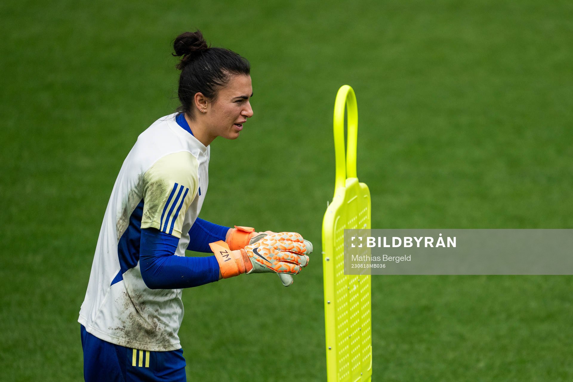 Goalkeeper Zecira Musovic of the Swedish women's national