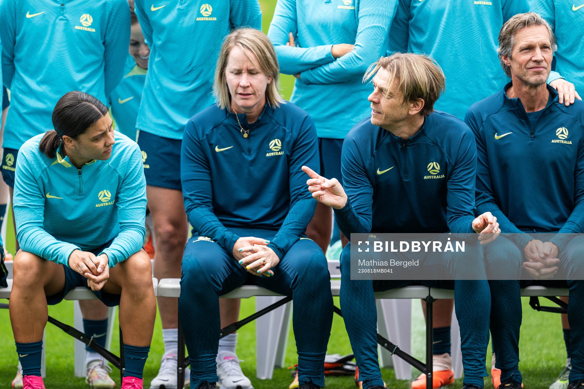 Sam Kerr and Head coach Tony Gustavsson of the Australian