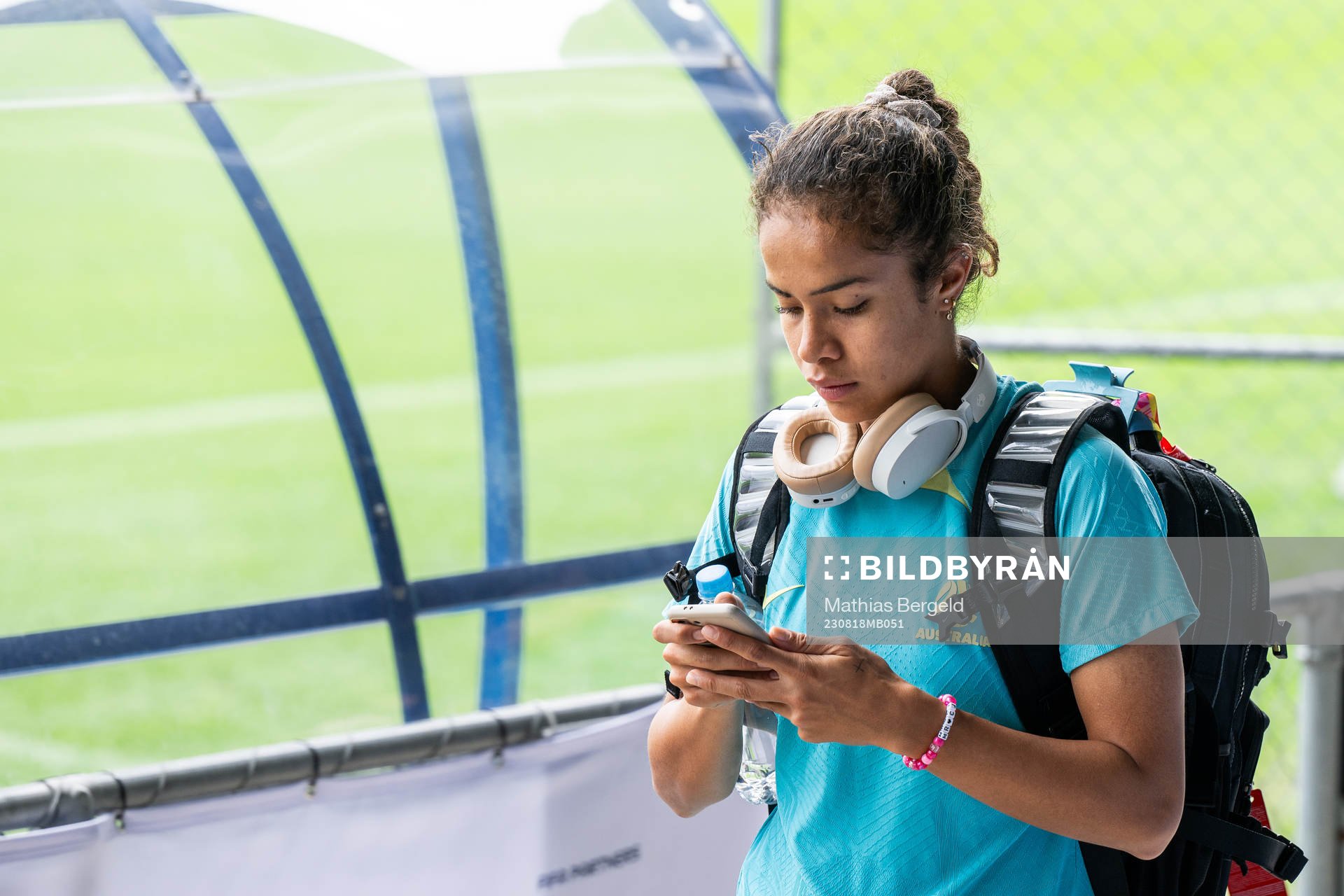 Mary Fowler of the Australian women's national football team at a training session during the FIFA Women's World Cup on August 18, 2023 in Brisbane.