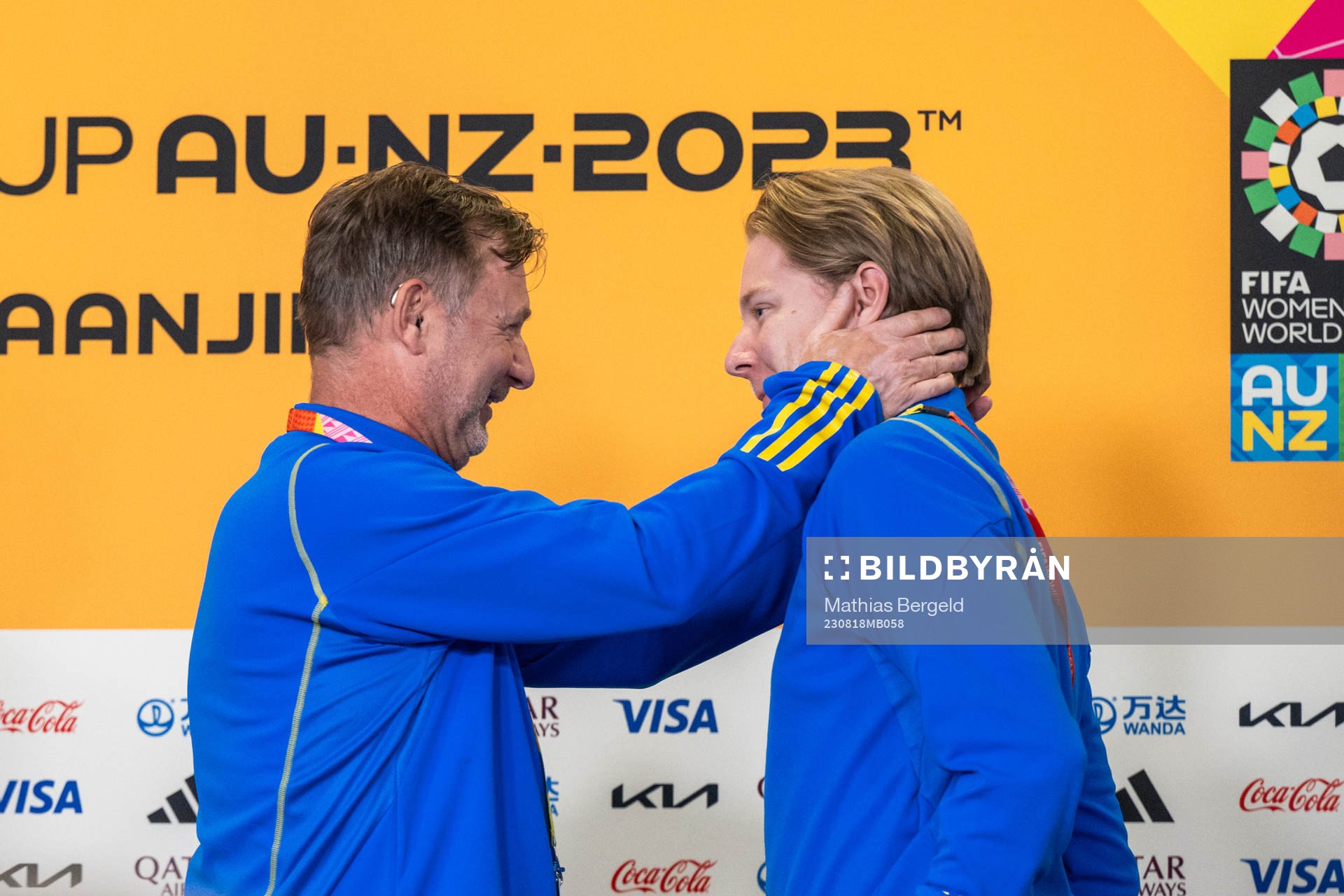 Head coach Peter Gerhardsson and press officer Fredrik