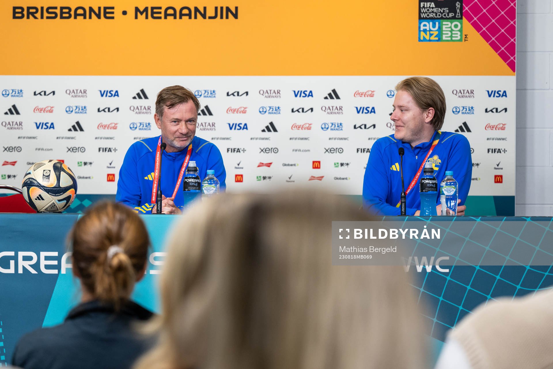 Head coach Peter Gerhardsson and press officer Fredrik