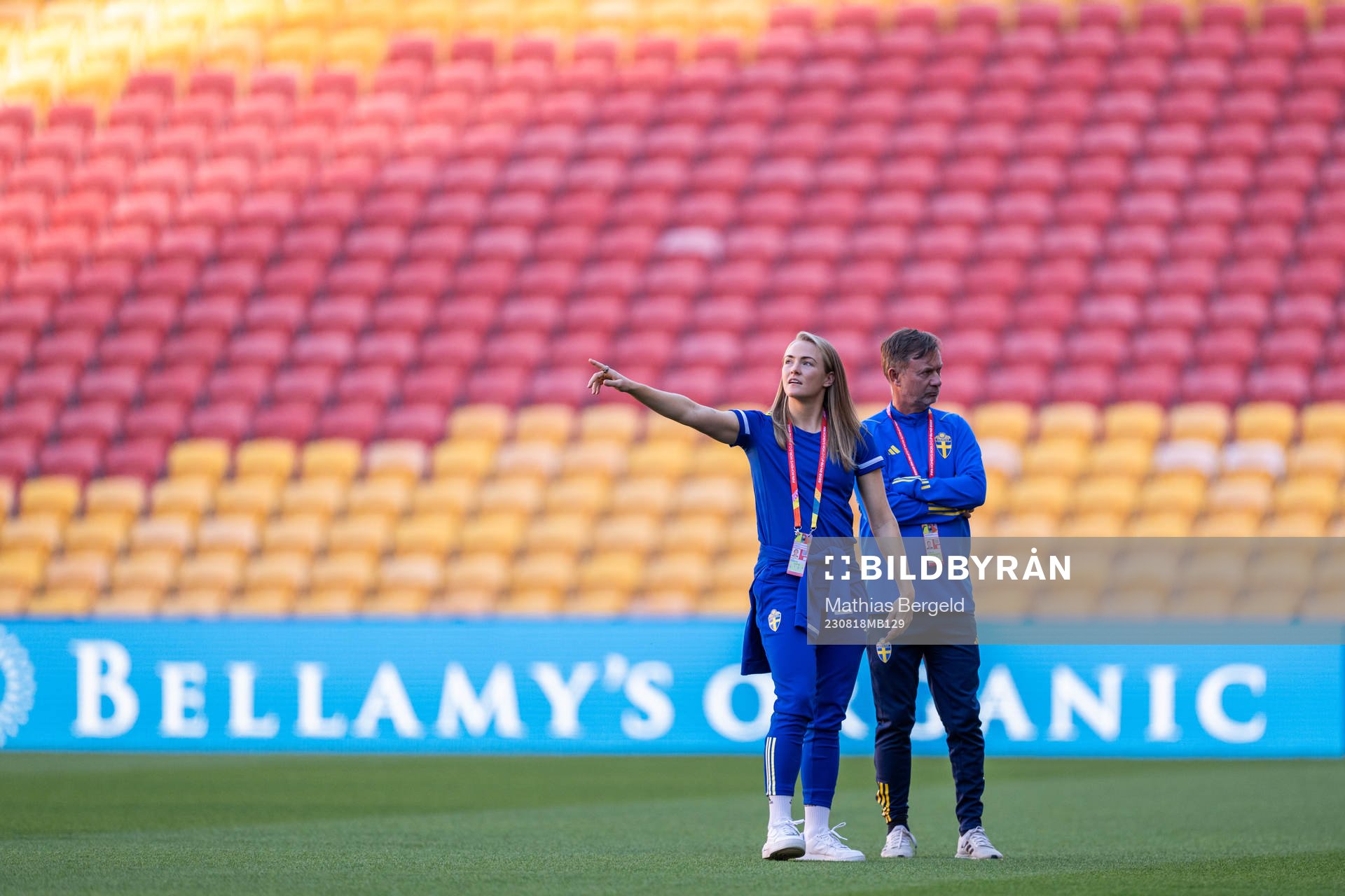 Magdalena Eriksson and head coach Peter Gerhardsson of the
