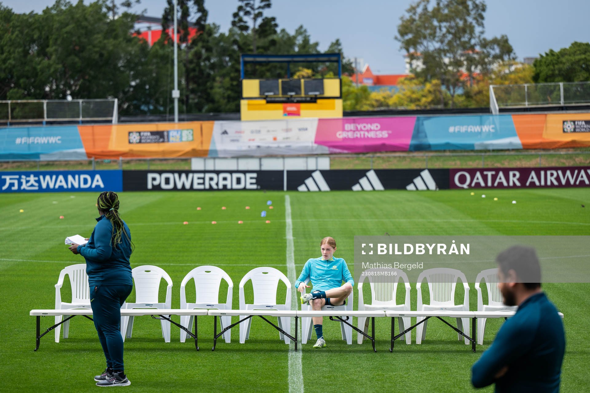 Cortnee Vine of the Australian women's national football team at a training session during the FIFA Women's World Cup on August 18, 2023 in Brisbane.