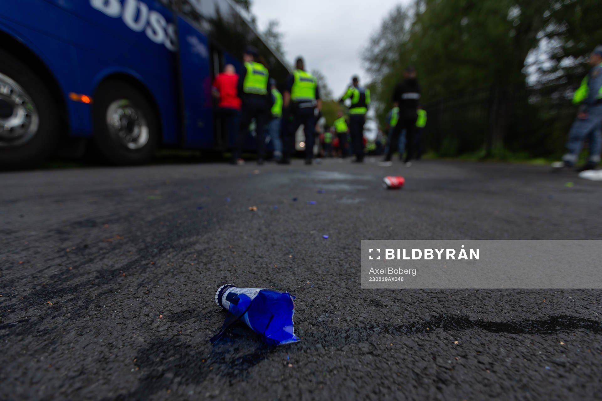 En sönderslagen glasflaska