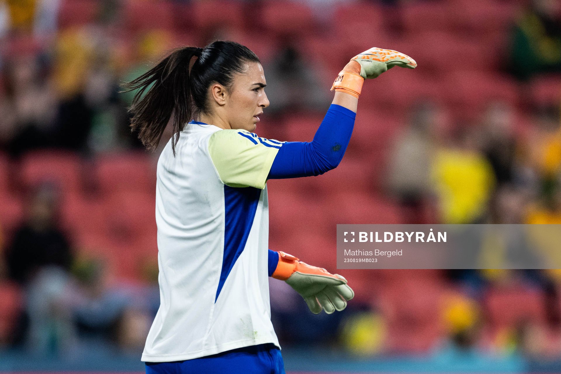 Goalkeeper Zecira Musovic of Sweden