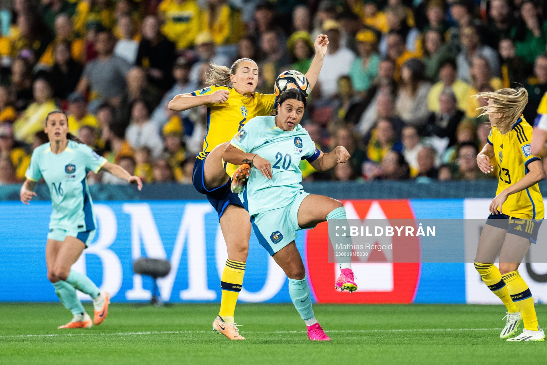 Magdalena Eriksson of Sweden and Sam Kerr of Australia