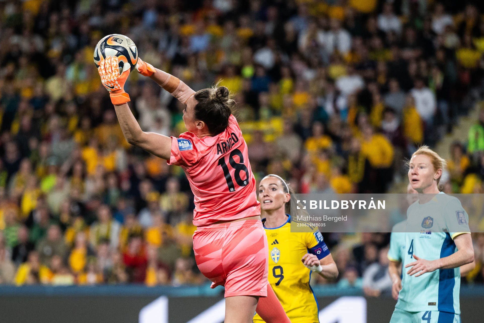 Goalkeeper Mackenzie Arnold and Clare Polkinghorne of
