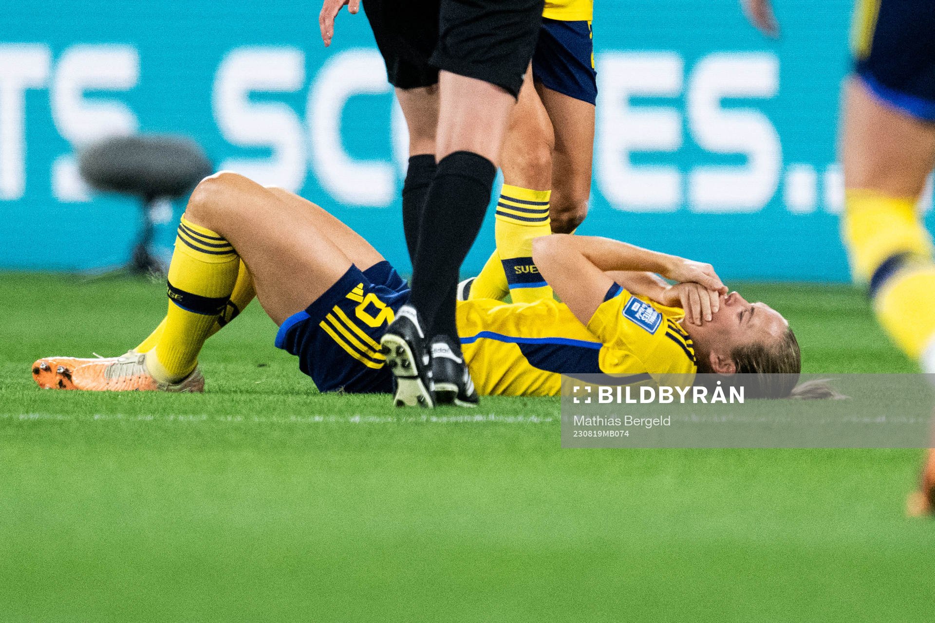Magdalena Eriksson of Sweden in pain