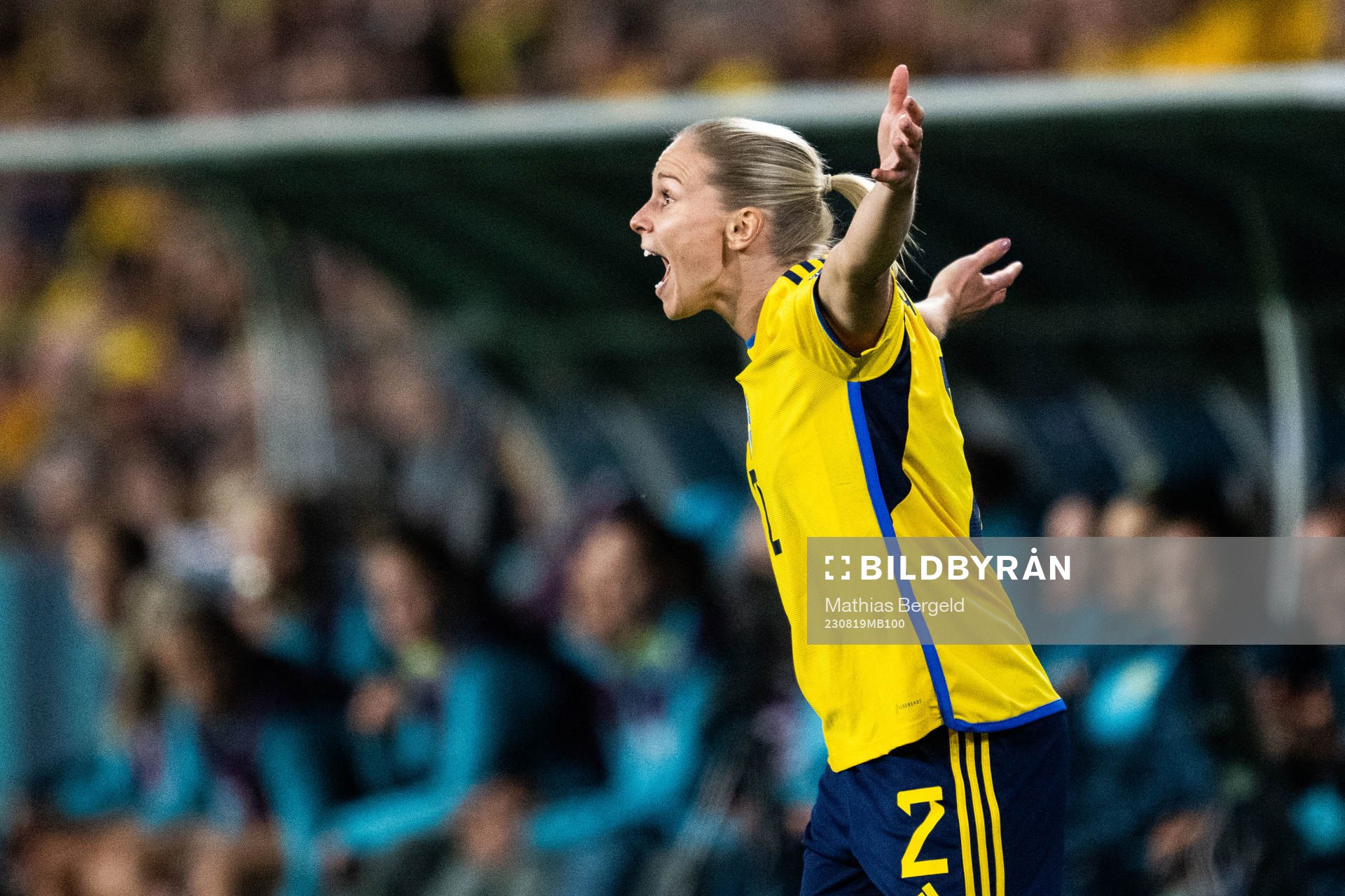 Jonna Andersson of Sweden reacts