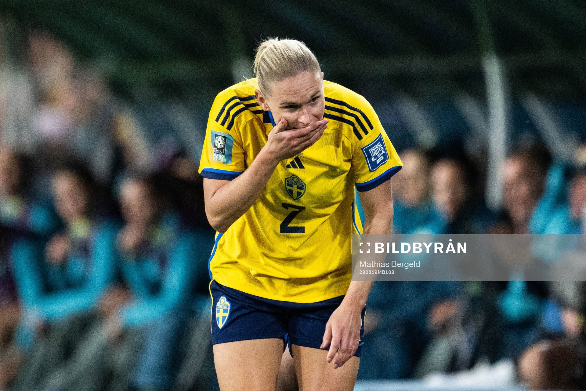 Jonna Andersson of Sweden in pain