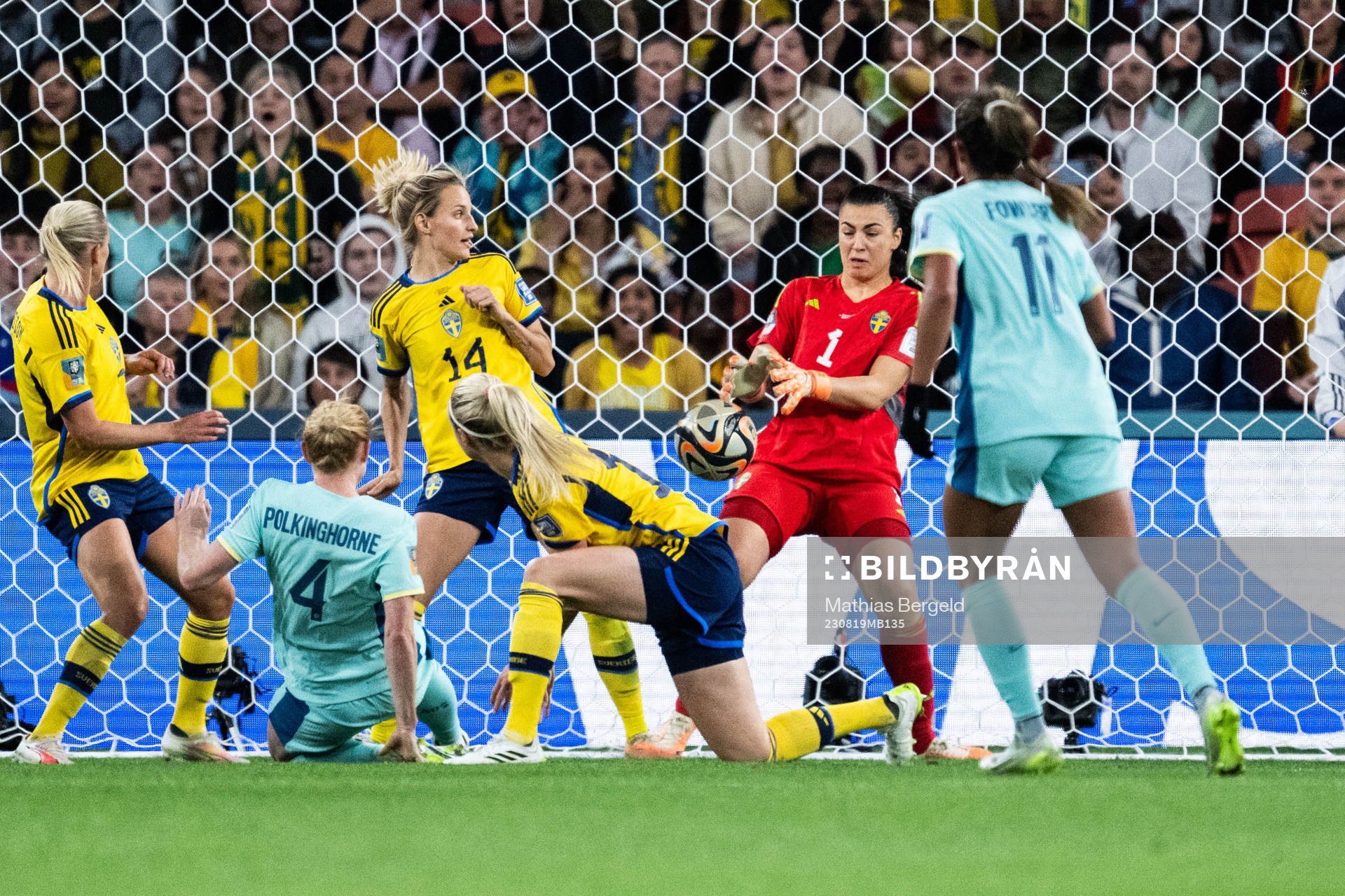 Goalkeeper Zecira Musovic of Sweden