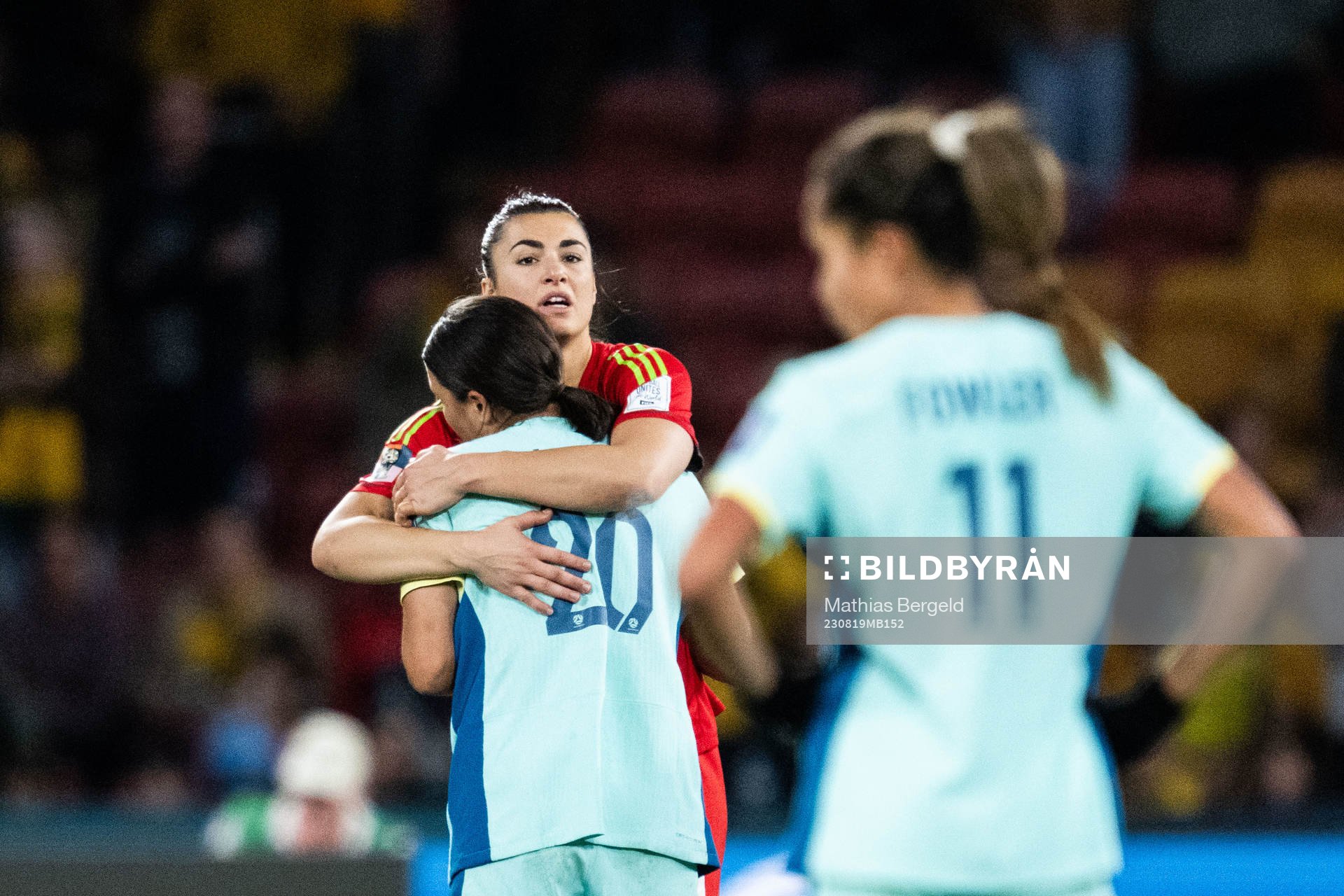Goalkeeper Zecira Musovic of Sweden and Sam Kerr of