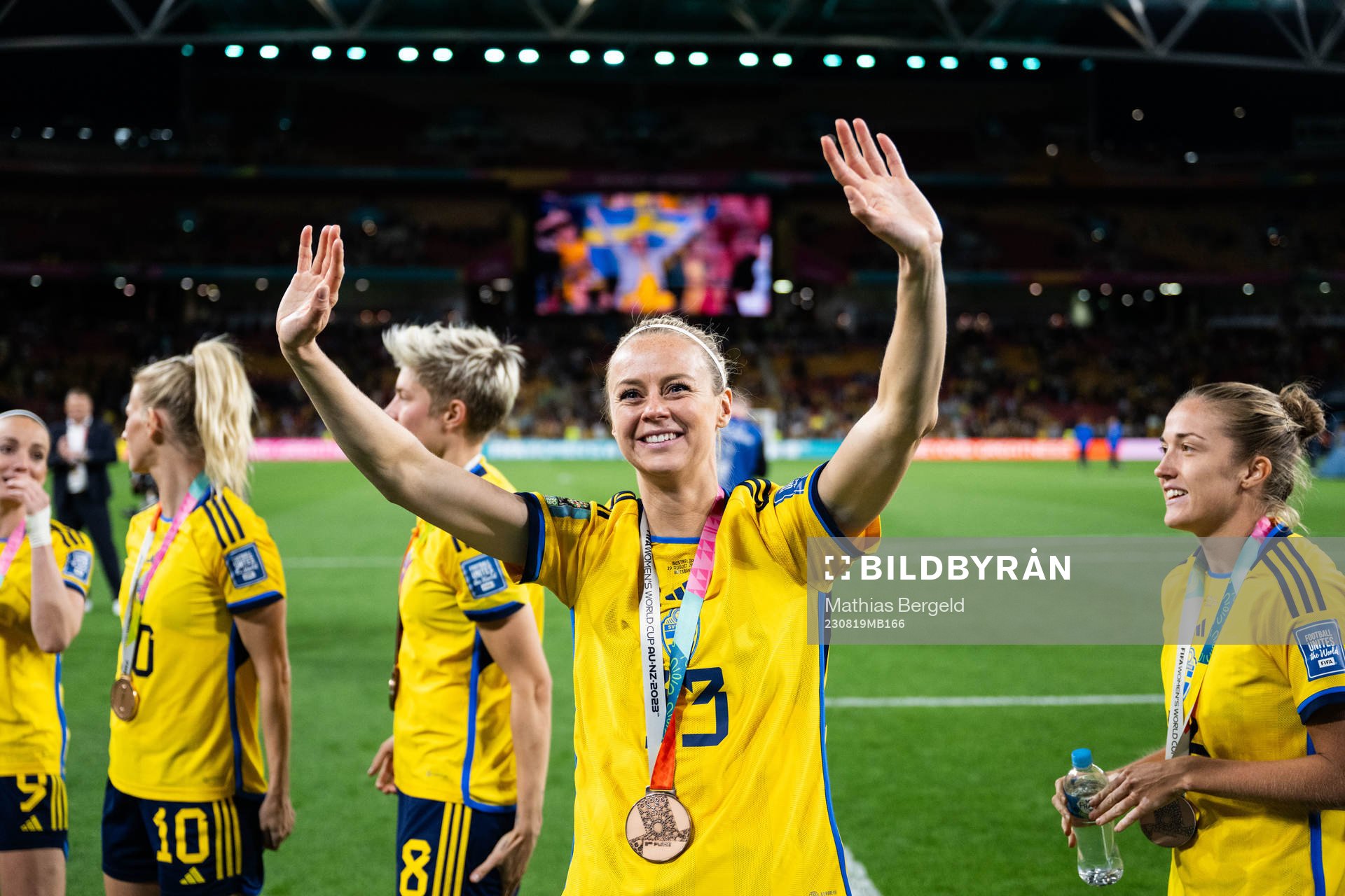 Amanda Ilestedt of Sweden celebrates
