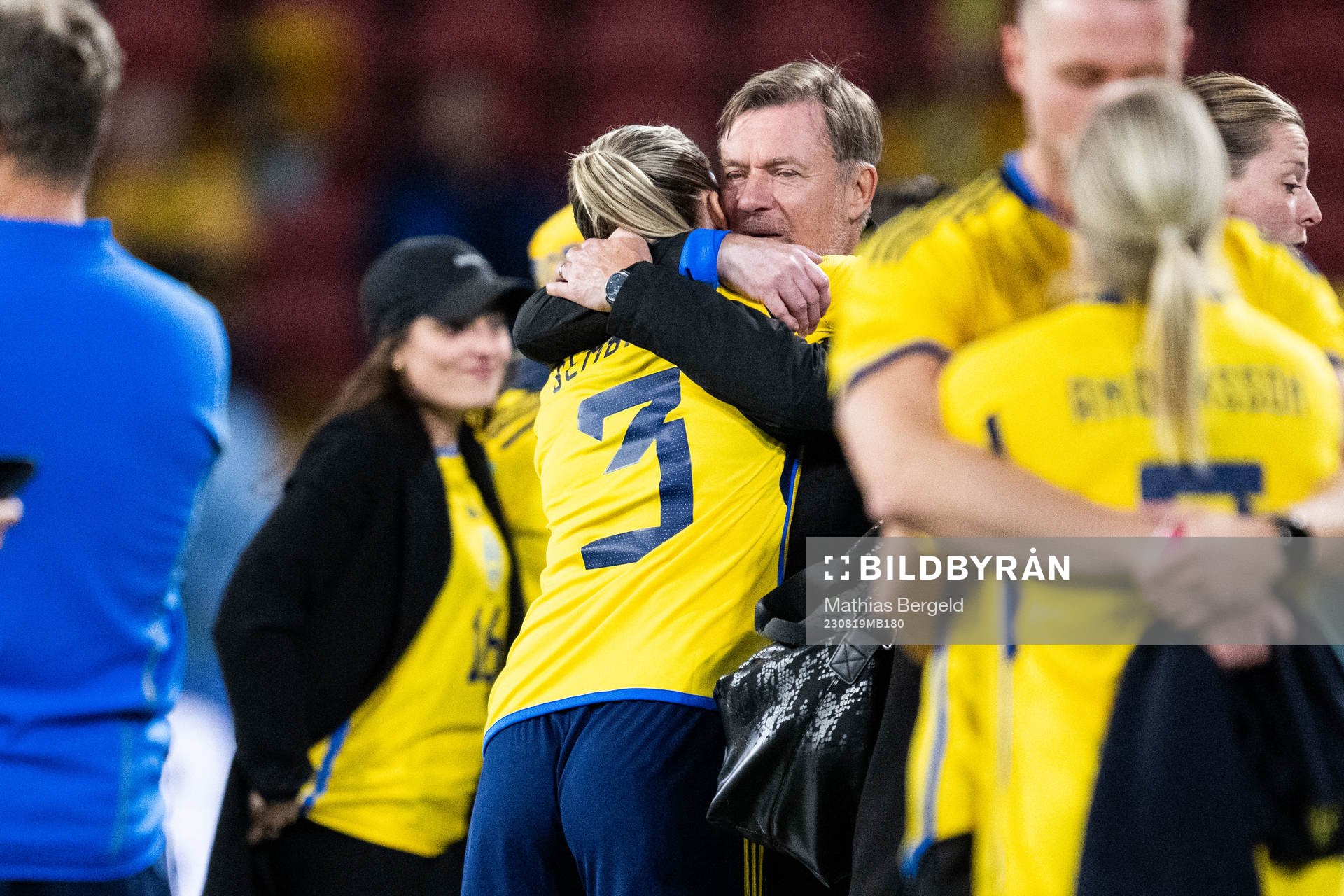 Linda Sembrant and Head coach Peter Gerhardsson of Sweden