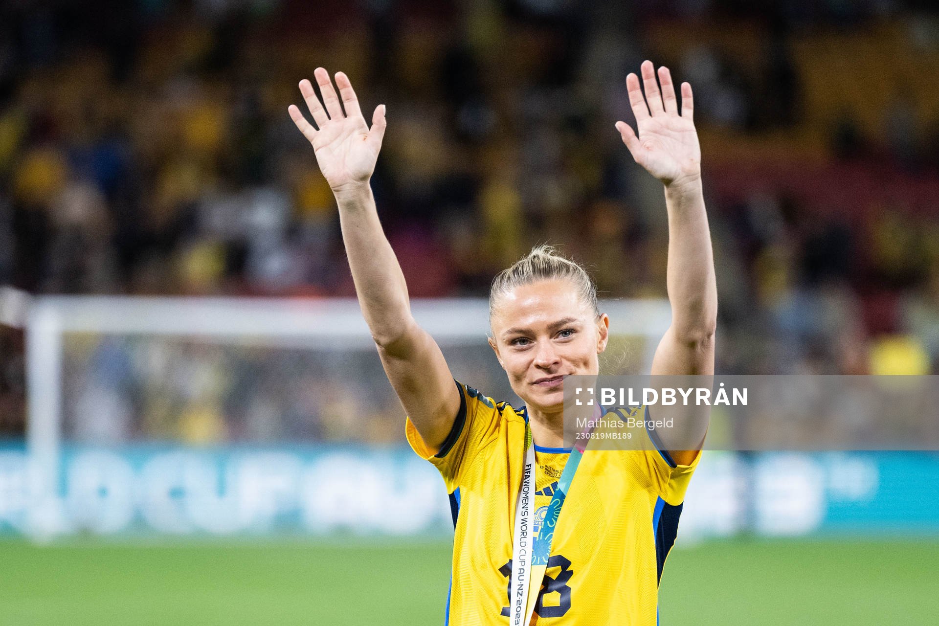 Fridolina Rolfö of Sweden celebrates