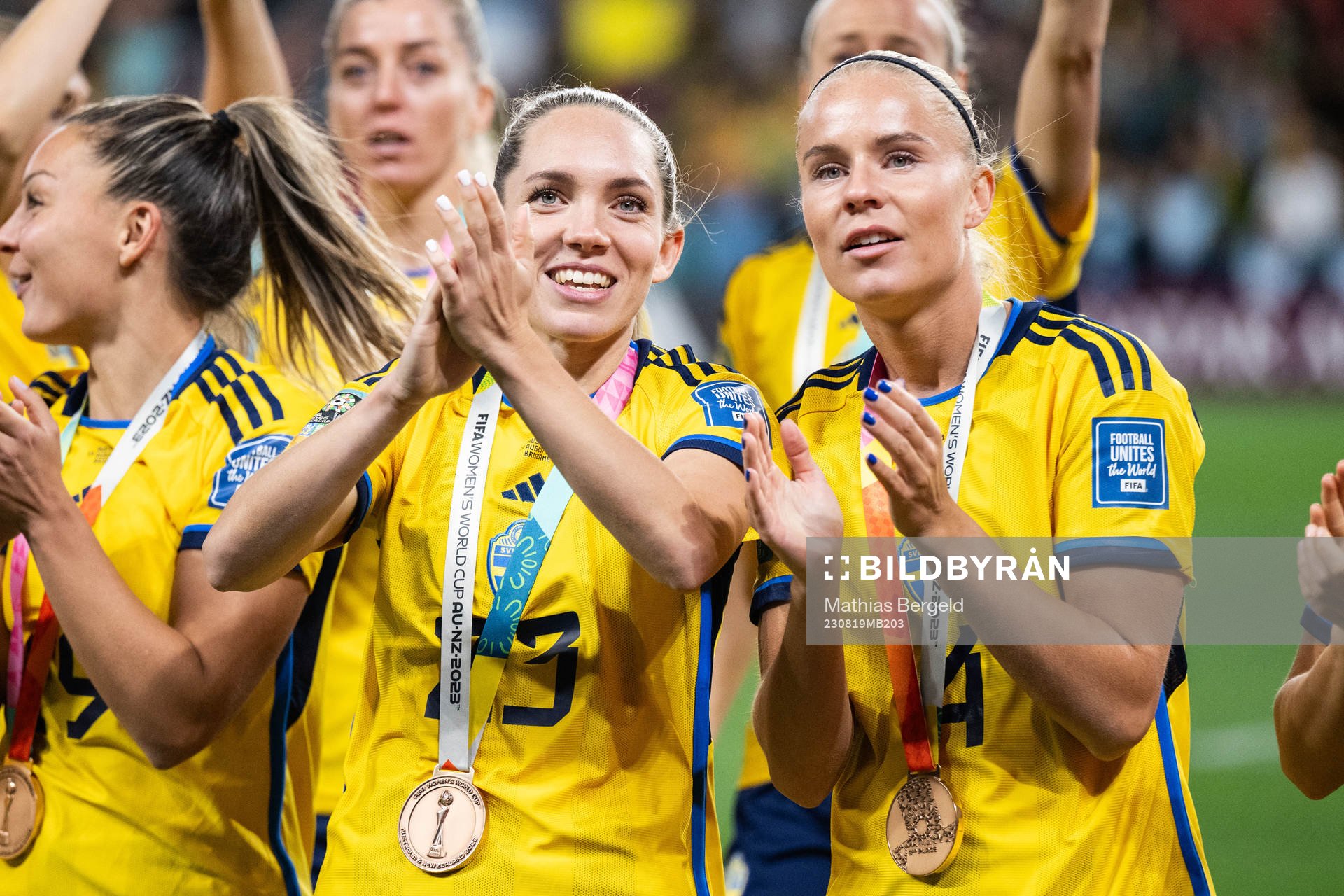 Elin Rubensson and Stina Lennartsson of Sweden celebrate