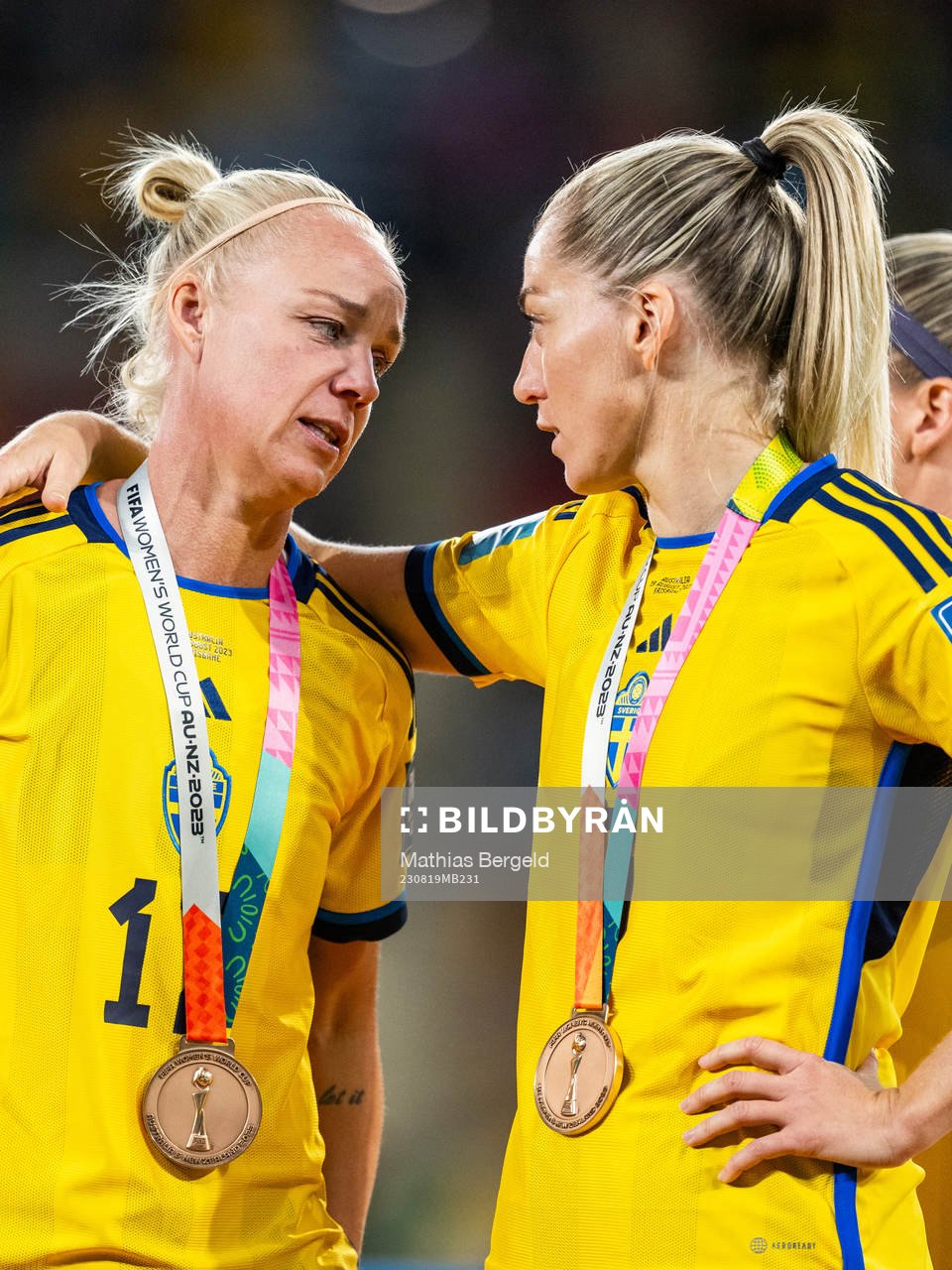 Caroline Seger and Linda Sembrant of Sweden at the award