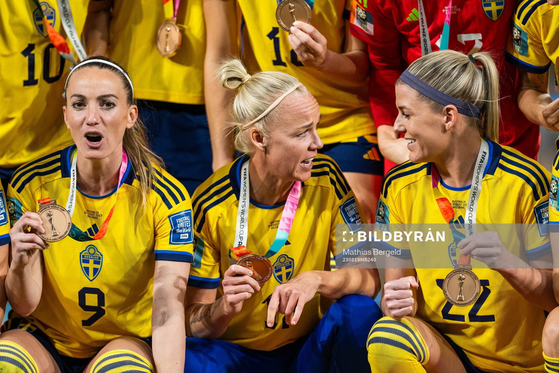 Kosovare Asllani, Caroline Seger and Olivia Schough of