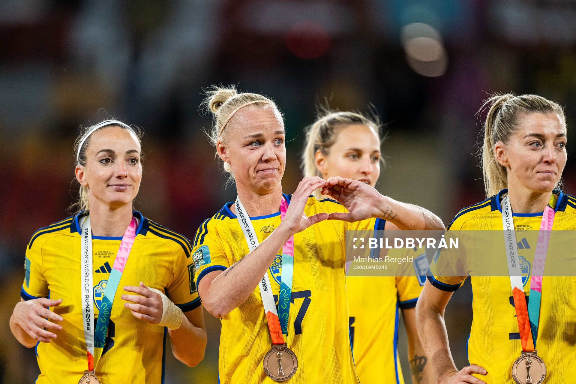 Kosovare Asllani, Caroline Seger and Linda Sembrant of