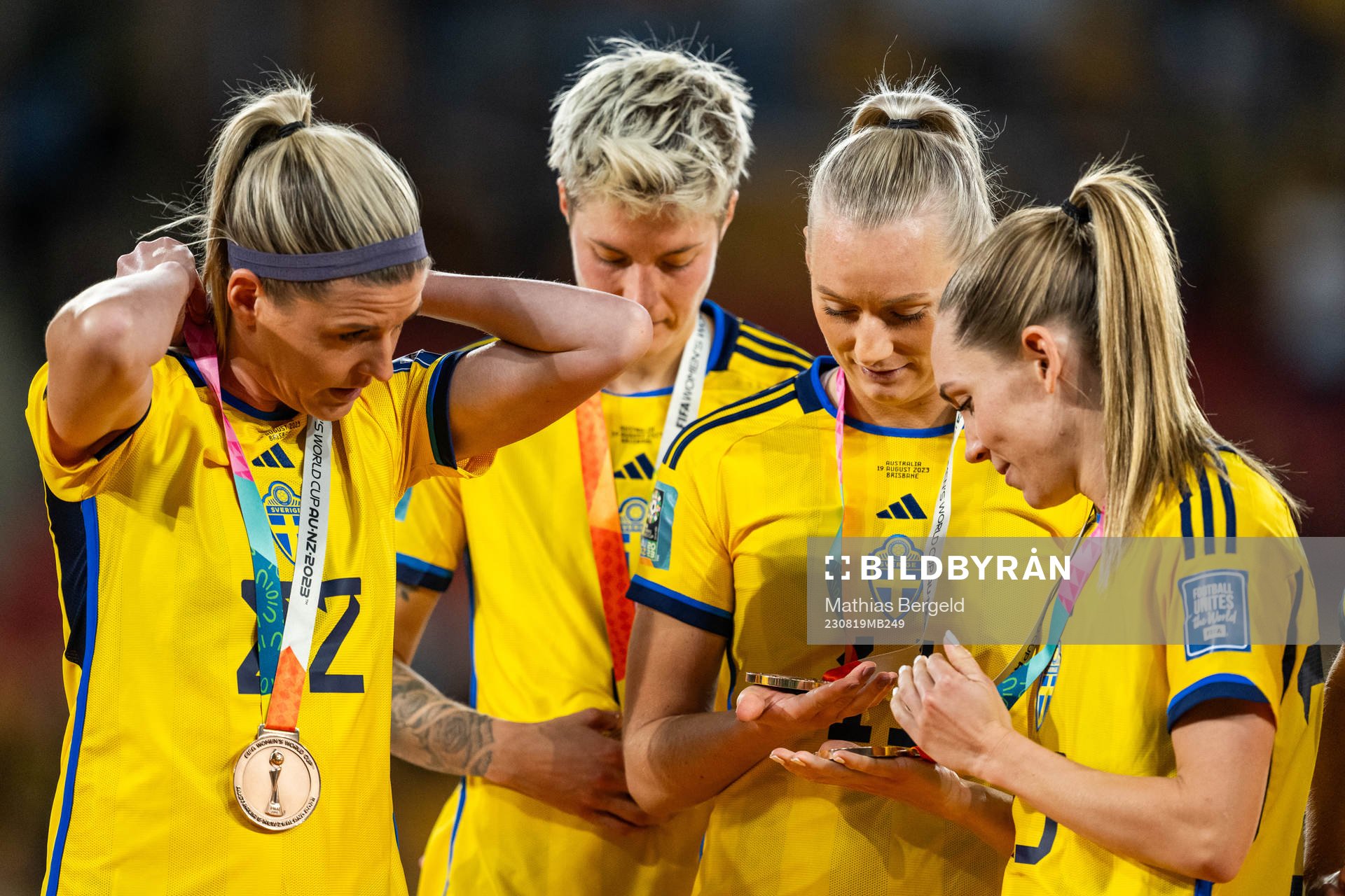 Olivia Schough, Lina Hurtig, Stina Blackstenius and Elin